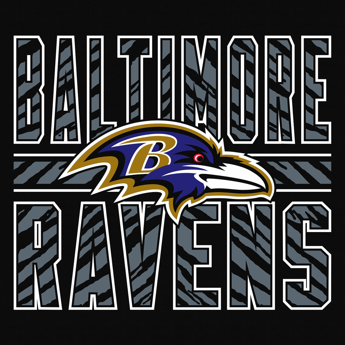 Zubaz NFL Men's Black Graphic Fleece Hoodie, Baltimore Ravens