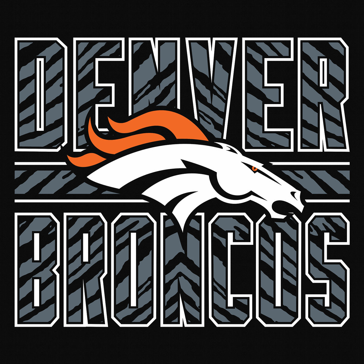 Zubaz NFL Men's Black Graphic Fleece Hoodie, Denver Broncos