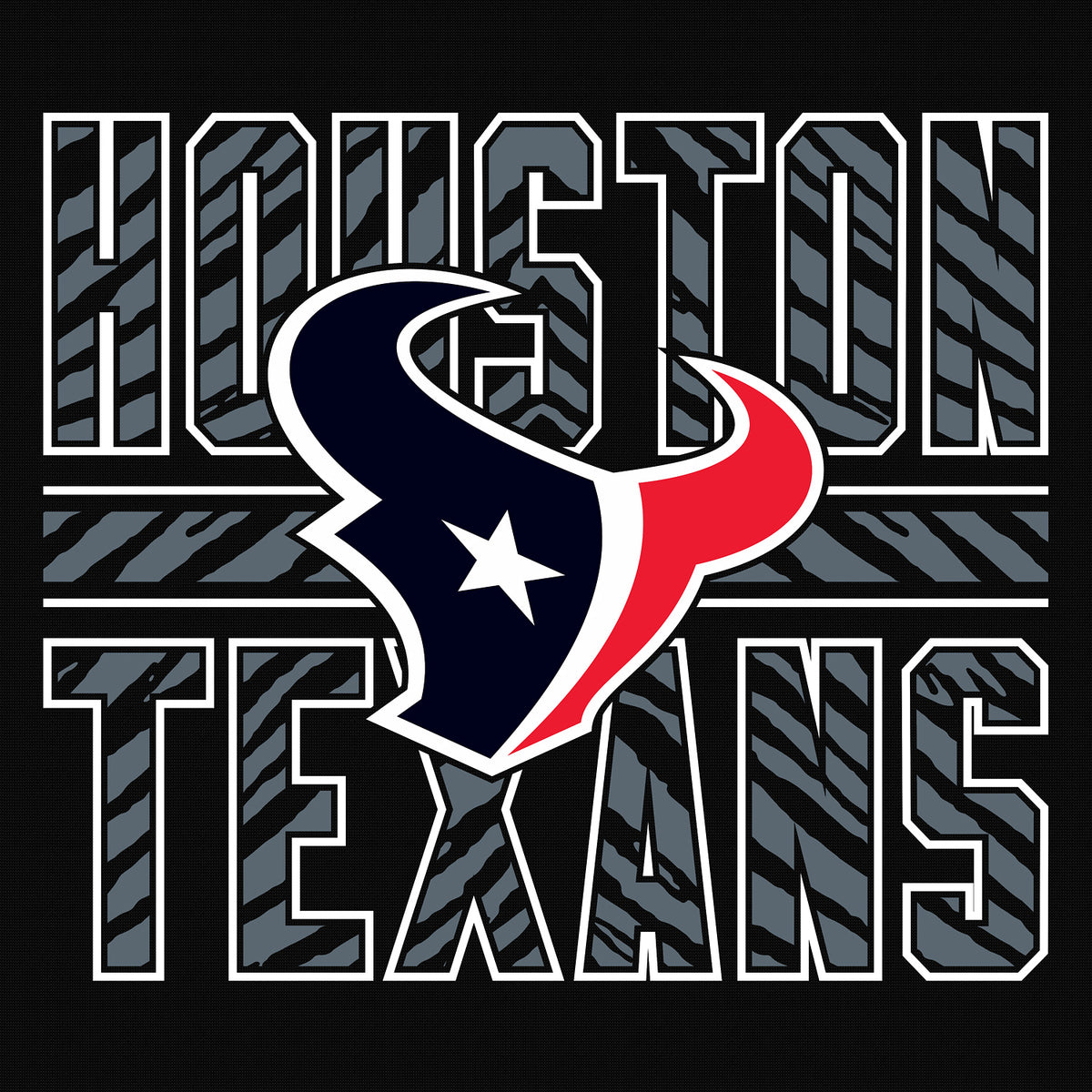 Zubaz NFL Men's Black Graphic Fleece Hoodie, Houston Texans
