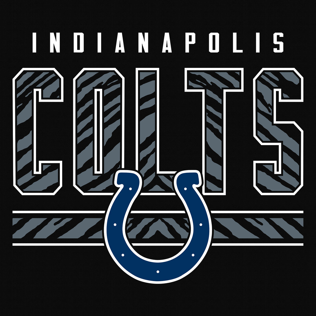 Zubaz NFL Men's Black Graphic Fleece Hoodie, Indianapolis Colts
