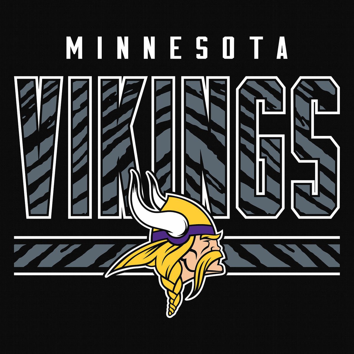 Zubaz NFL Men's Black Graphic Fleece Hoodie, Minnesota Vikings