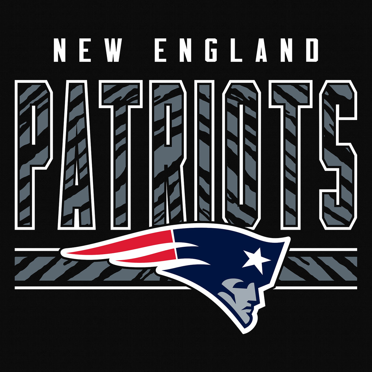 Zubaz NFL Men's Black Graphic Fleece Hoodie, New England Patriots