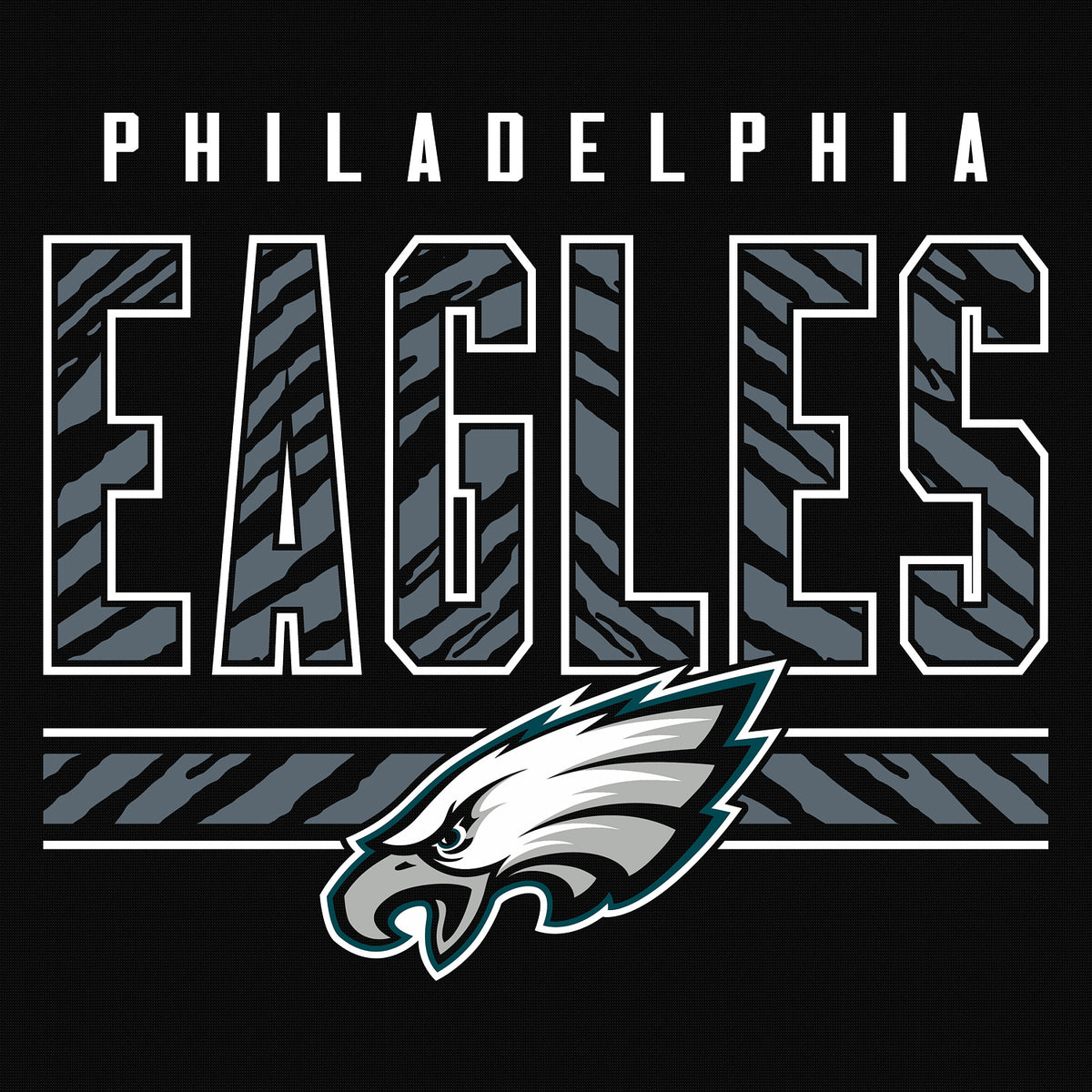Zubaz NFL Men's Black Graphic Fleece Hoodie, Philadelphia Eagles