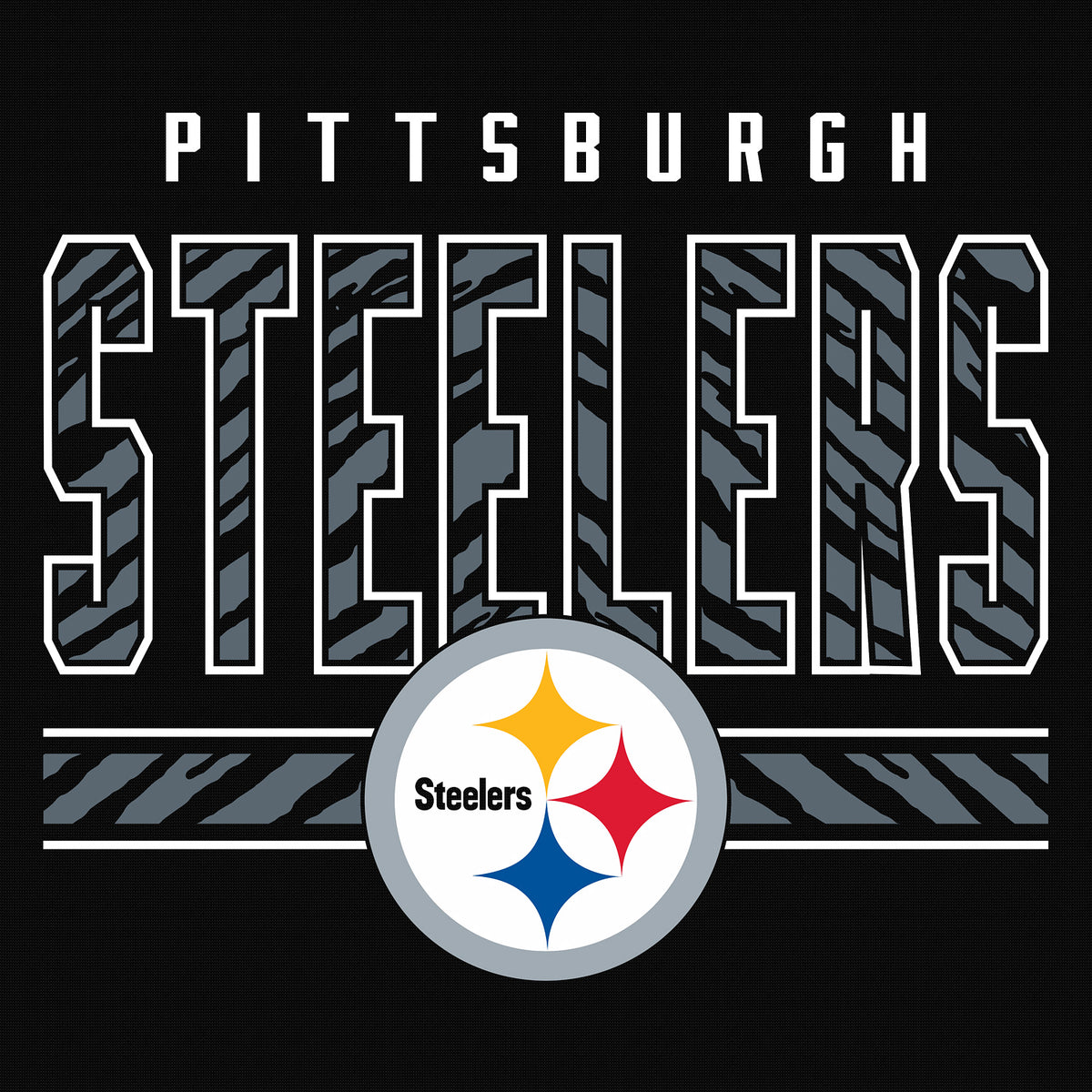 Zubaz NFL Men's Black Graphic Fleece Hoodie, Pittsburgh Steelers