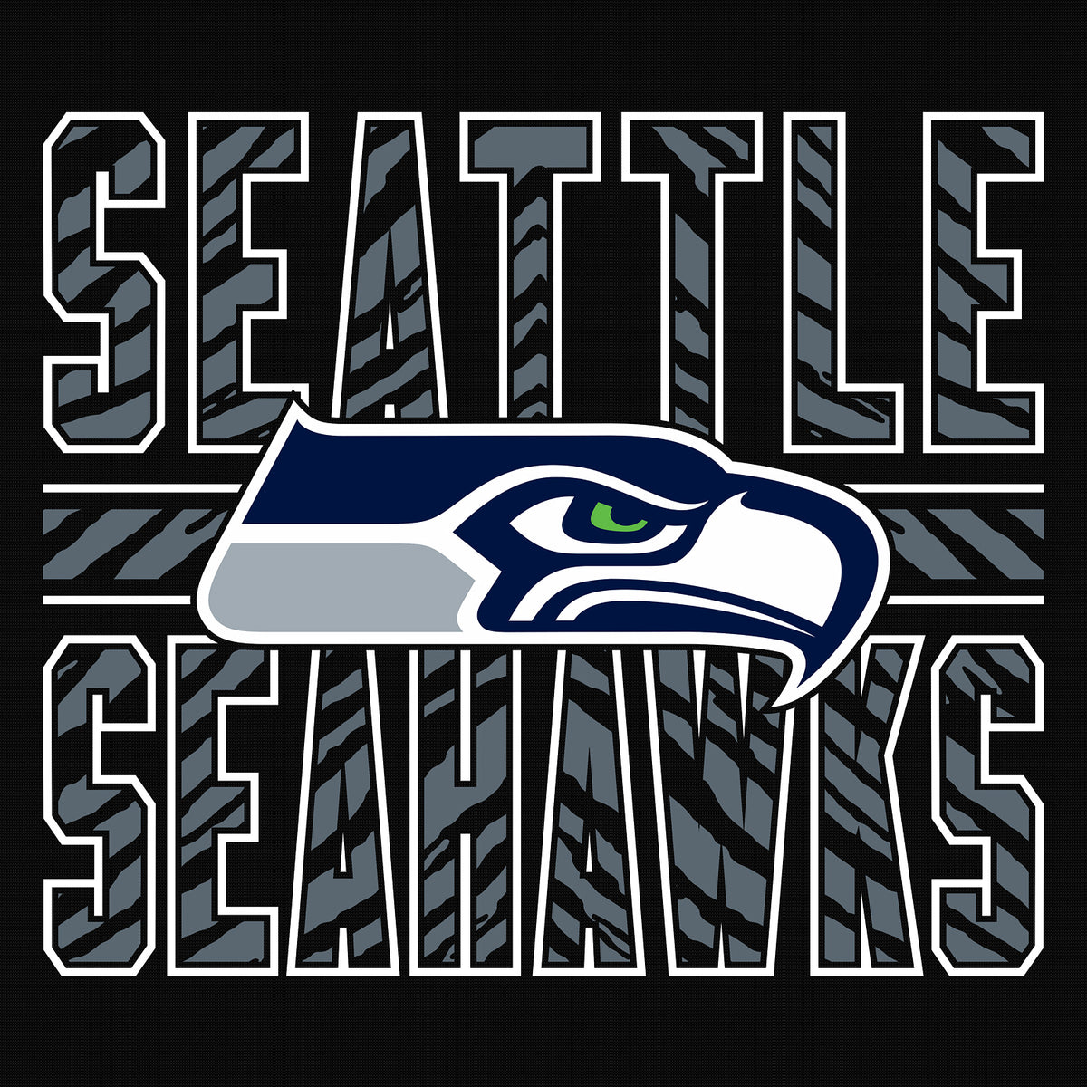 Zubaz NFL Men's Black Graphic Fleece Hoodie, Seattle Seahawks