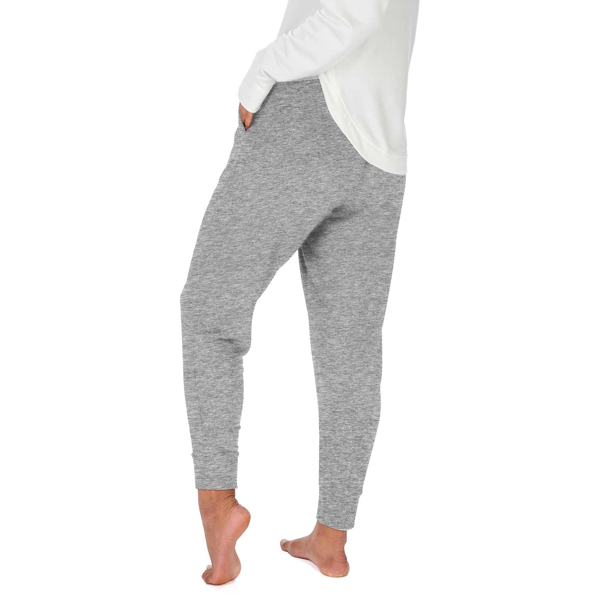 Zubaz  NFL Women's Stacked Text Soft Marled Gray Jogger, MIAMI DOLPHINS