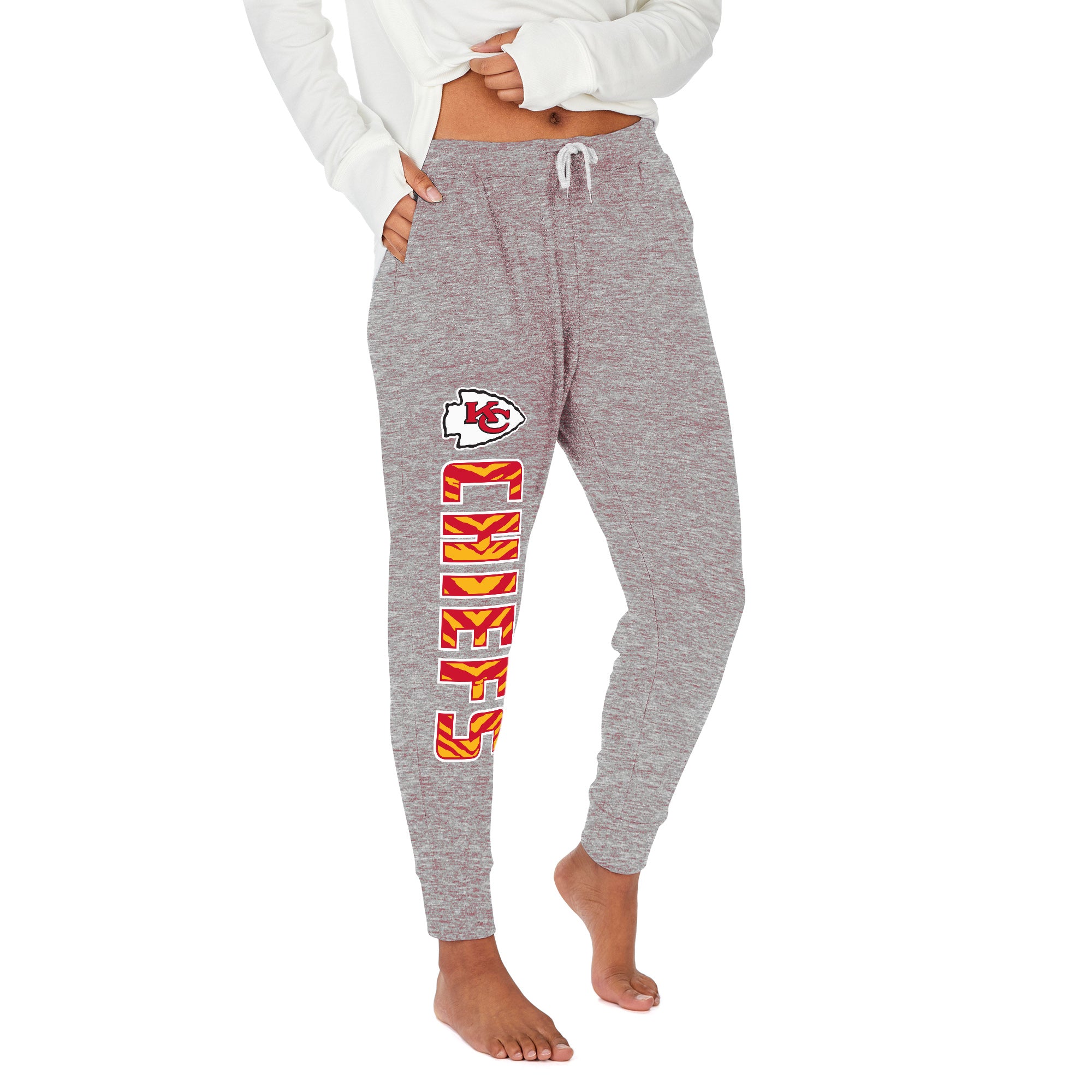 Zubaz NFL Women's Upright Soft Marled Team Color Jogger, Kansas City Chiefs