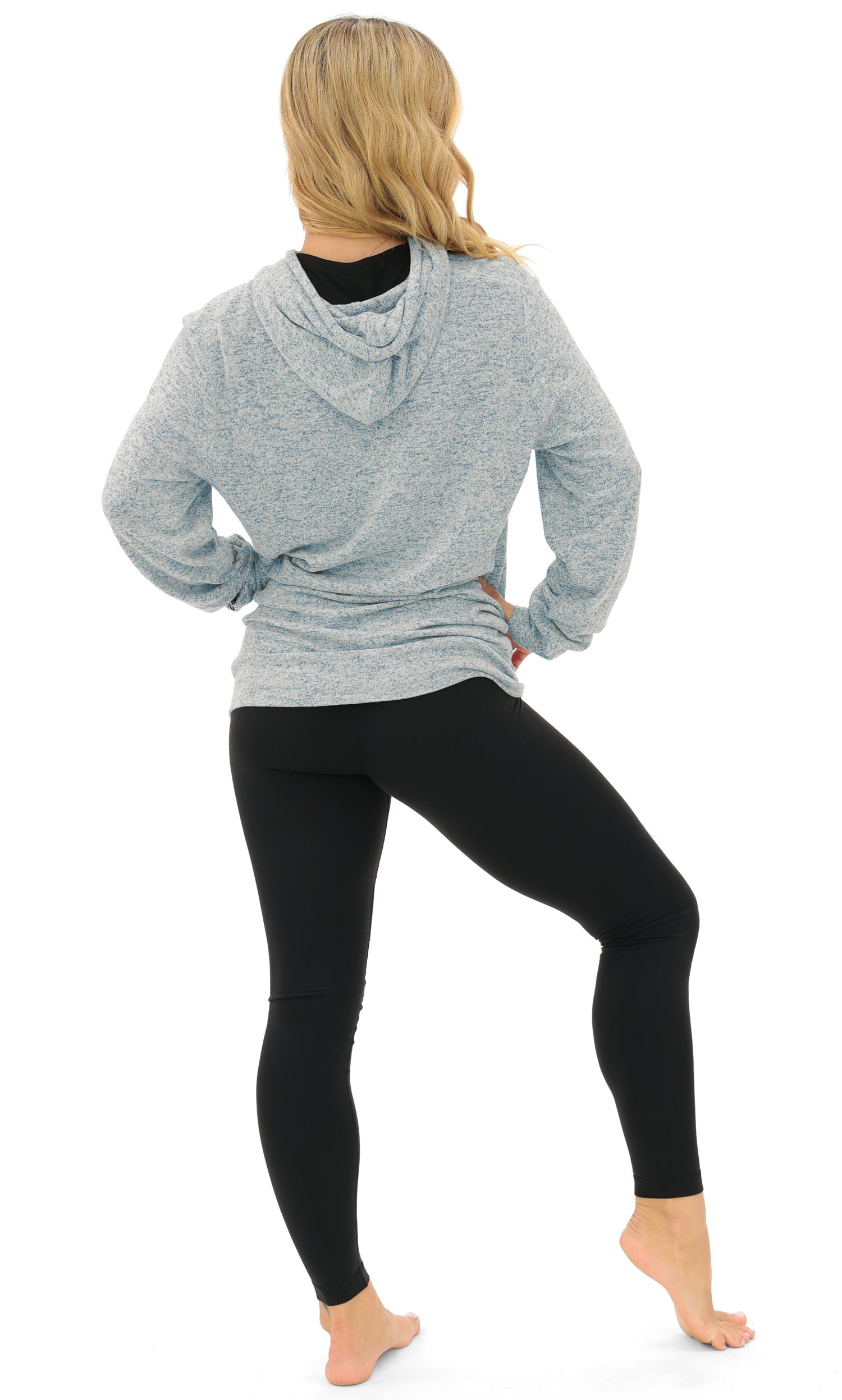 Zubaz NFL Women's Zebra Arch Soft Marled Team Color Hoodie, Detroit Lions