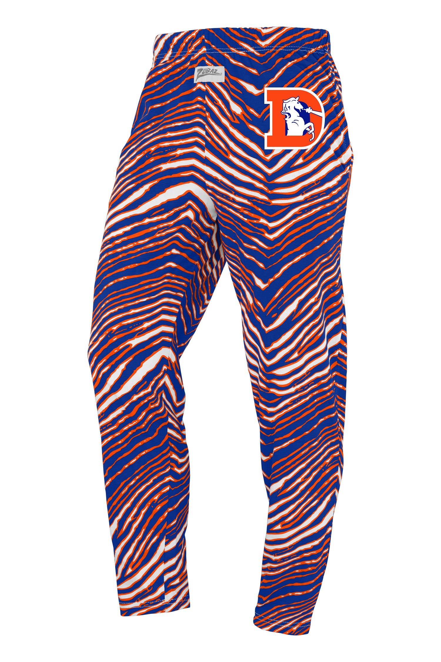 Zubaz NFL UNISEX Z88 3 Color Zebra Classic Marks Direct Embroidered Logo Pant, DENVER BRONCOS