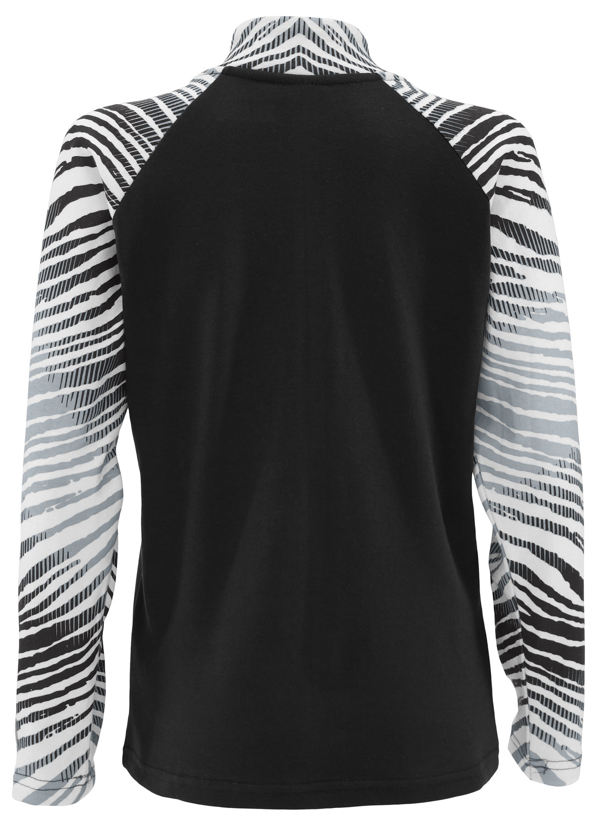 Zubaz NFL Women's Zebra Ombre Long Sleeve Quarter Zip Pullover - Las Vegas Raiders