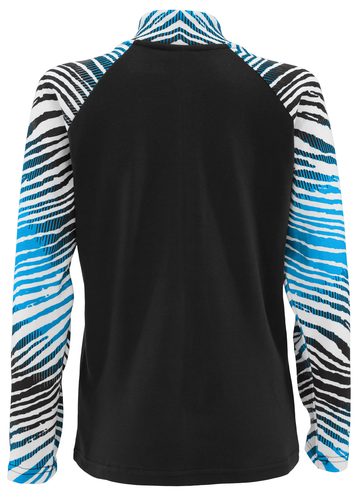 Zubaz NFL Women's Zebra Ombre Long Sleeve Quarter Zip Pullover - Carolina Panthers
