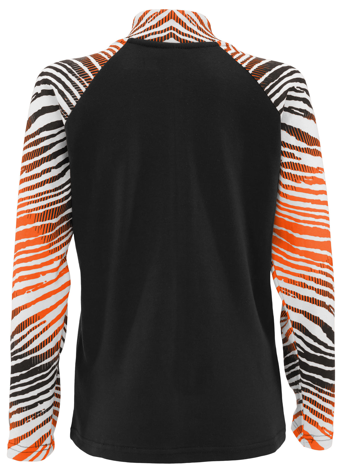 Zubaz NFL Women's Zebra Ombre Long Sleeve Quarter Zip Pullover - Cincinnati Bengals