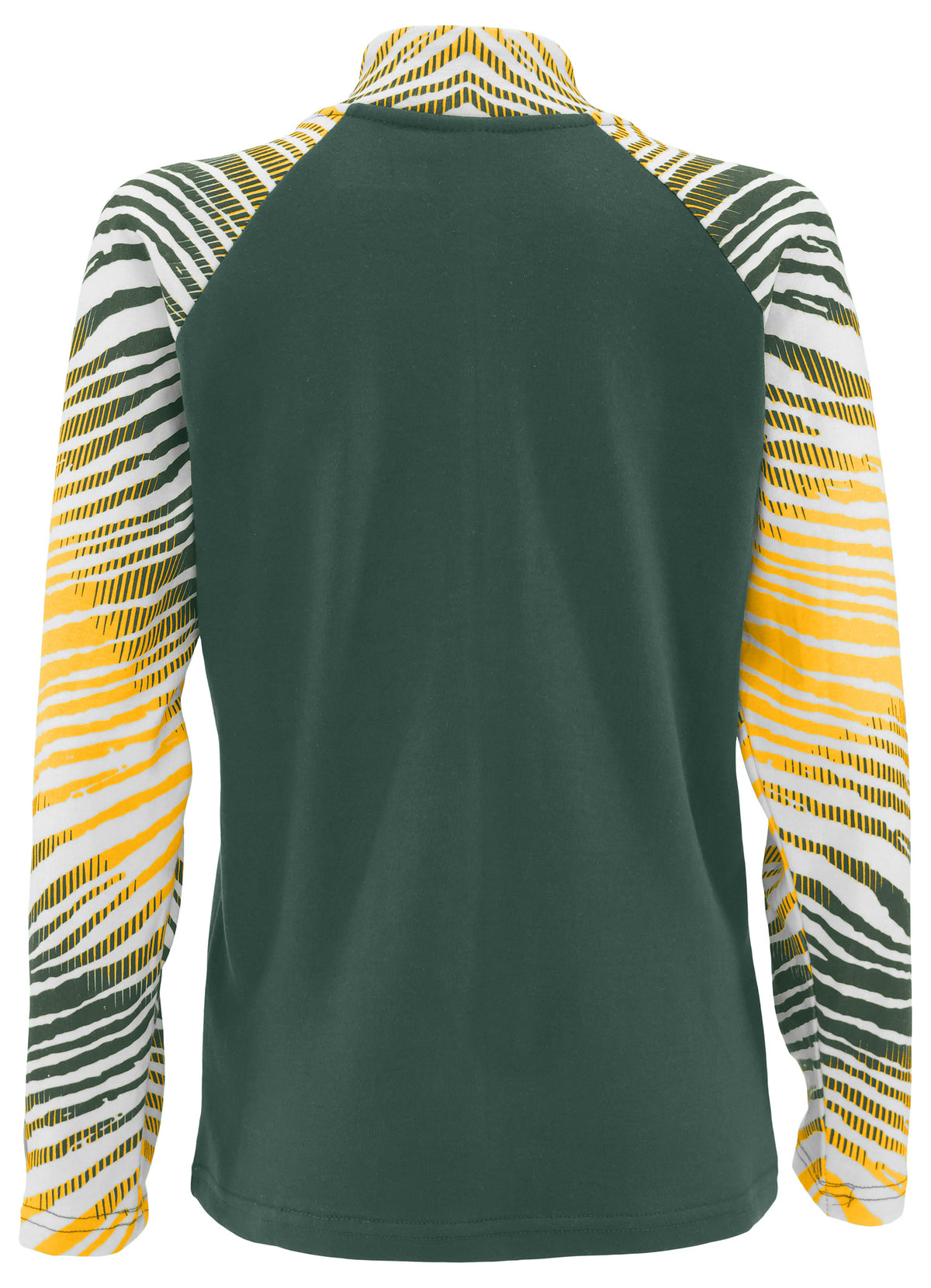 Zubaz NFL Women's Zebra Ombre Long Sleeve Quarter Zip Pullover - Green Bay Packers
