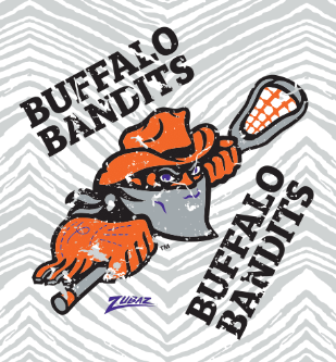 Zubaz NLL  Unisex 90's Vintage Full back Zebra 2 Color Hoodie, Buffalo Bandits