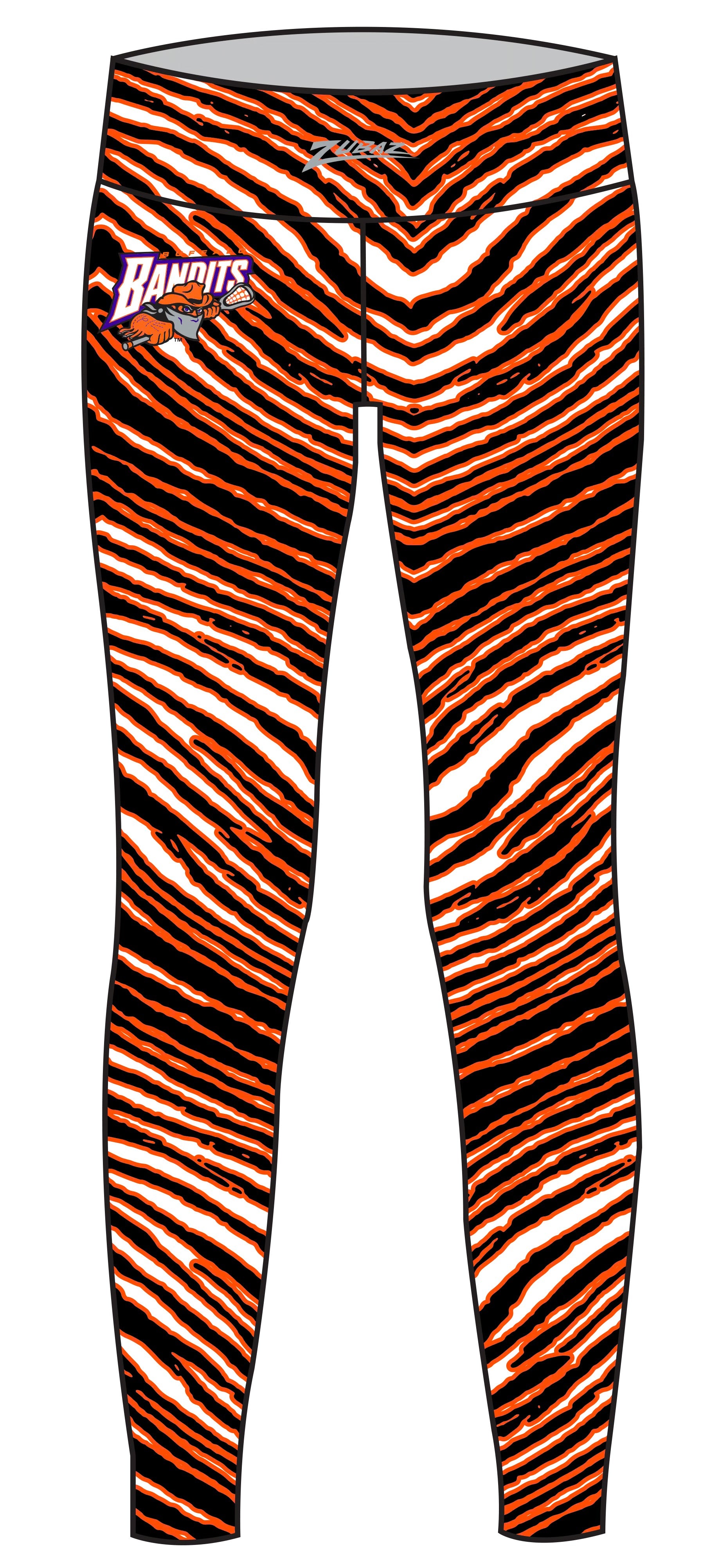 Zubaz NLL  WOMEN 3 Color Zebra Legging, Buffalo Bandits