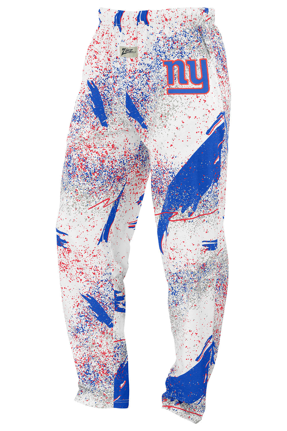 Zubaz NFL Adult Unisex Z88 Embroidered Confetti 3 Color Pants, New York Giants