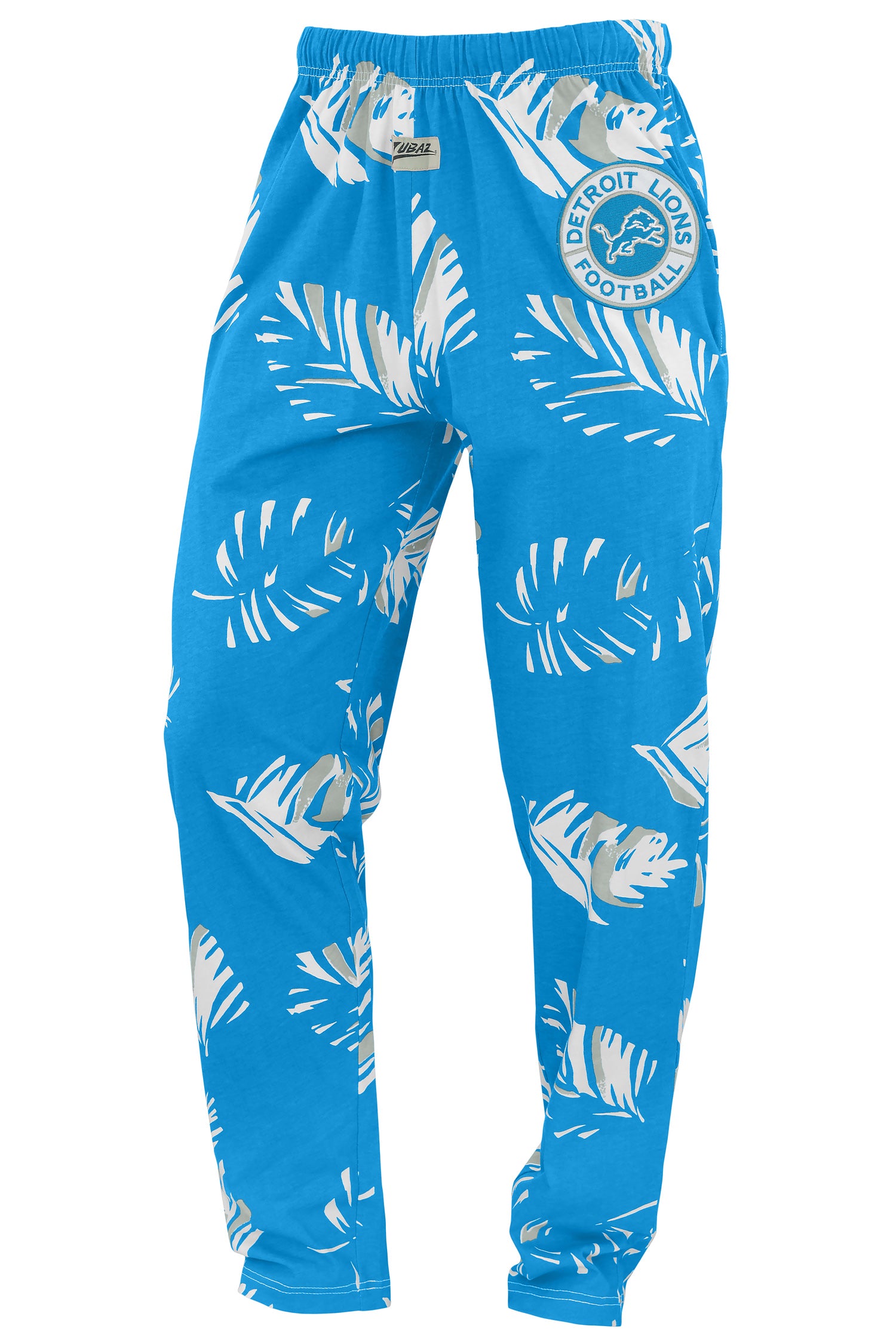 Zubaz NFL Adult Unisex Z88 Embroidered Leaf 3 Color Pants, Detroit Lions