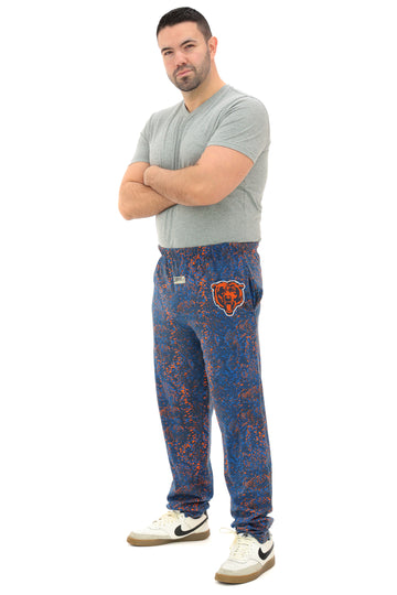 Zubaz NFL Adult Unisex Z88 Embroidered Post Pattern Pant, Chicago Bears, X-Small