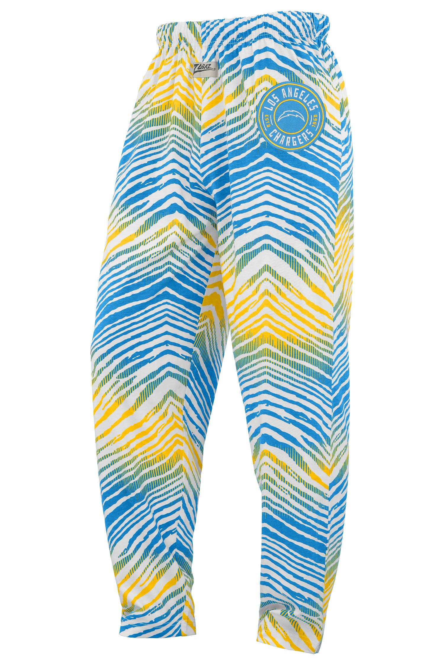 Zubaz NFL Adult Unisex Z88 Embroidered Zebra Ombre TMC Pants, Los Angeles Chargers