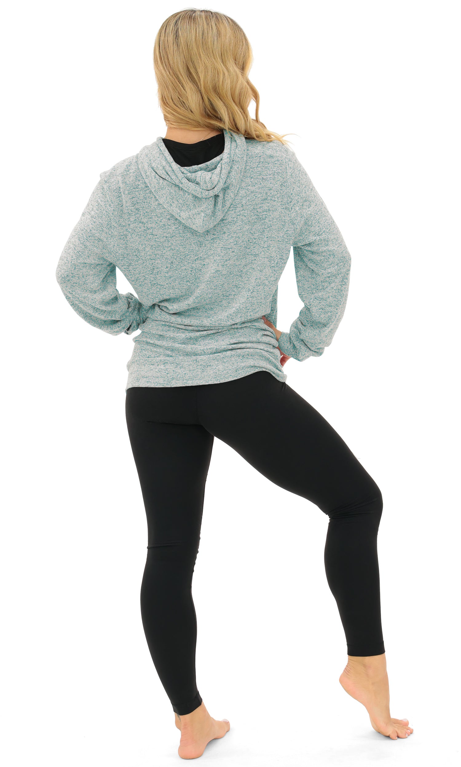 Zubaz NFL Women's Zebra Arch Soft Marled Team Color Hoodie, Miami Dolphins