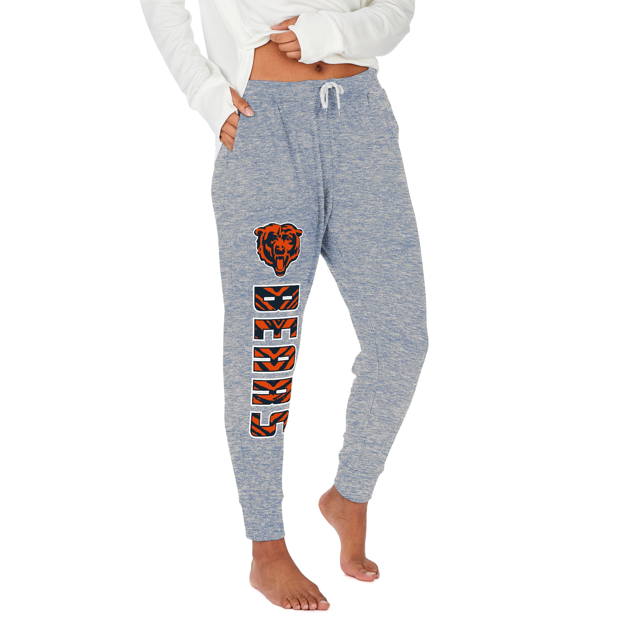 Zubaz NFL Women's Upright Soft Marled Team Color Jogger, Chicago Bears