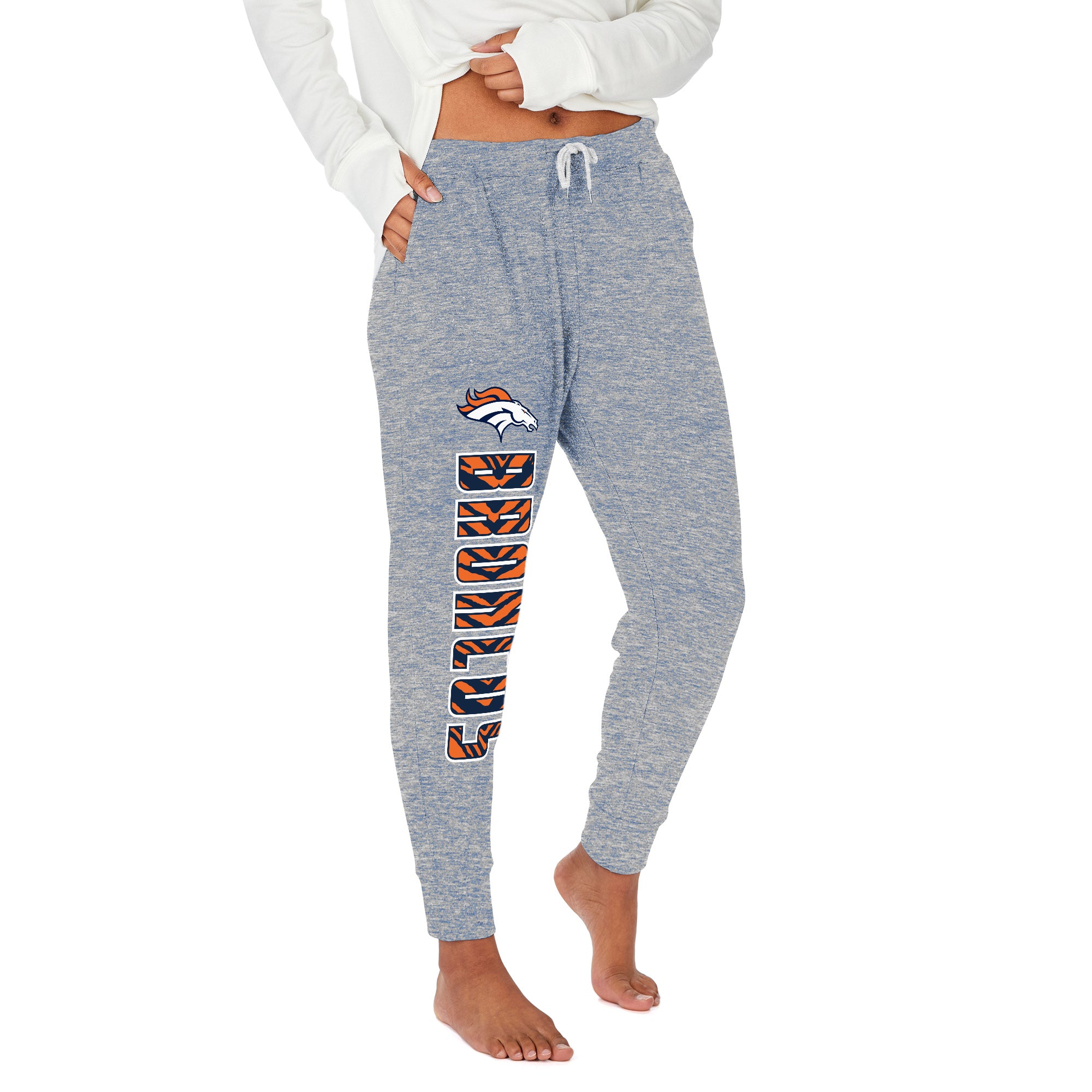 Zubaz NFL Women's Upright Soft Marled Team Color Jogger, Denver Broncos