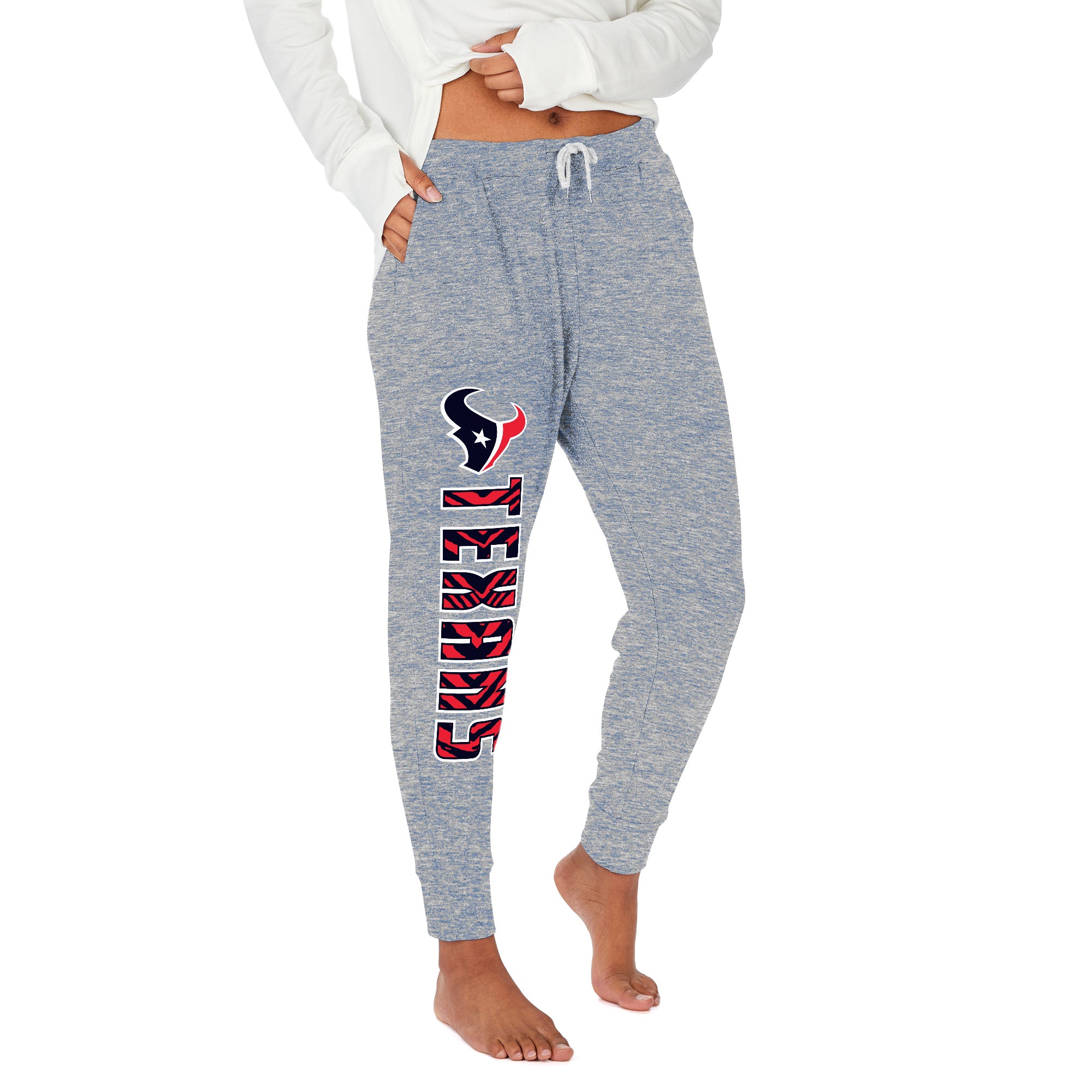 Zubaz NFL Women's Upright Soft Marled Team Color Jogger, Houston Texans