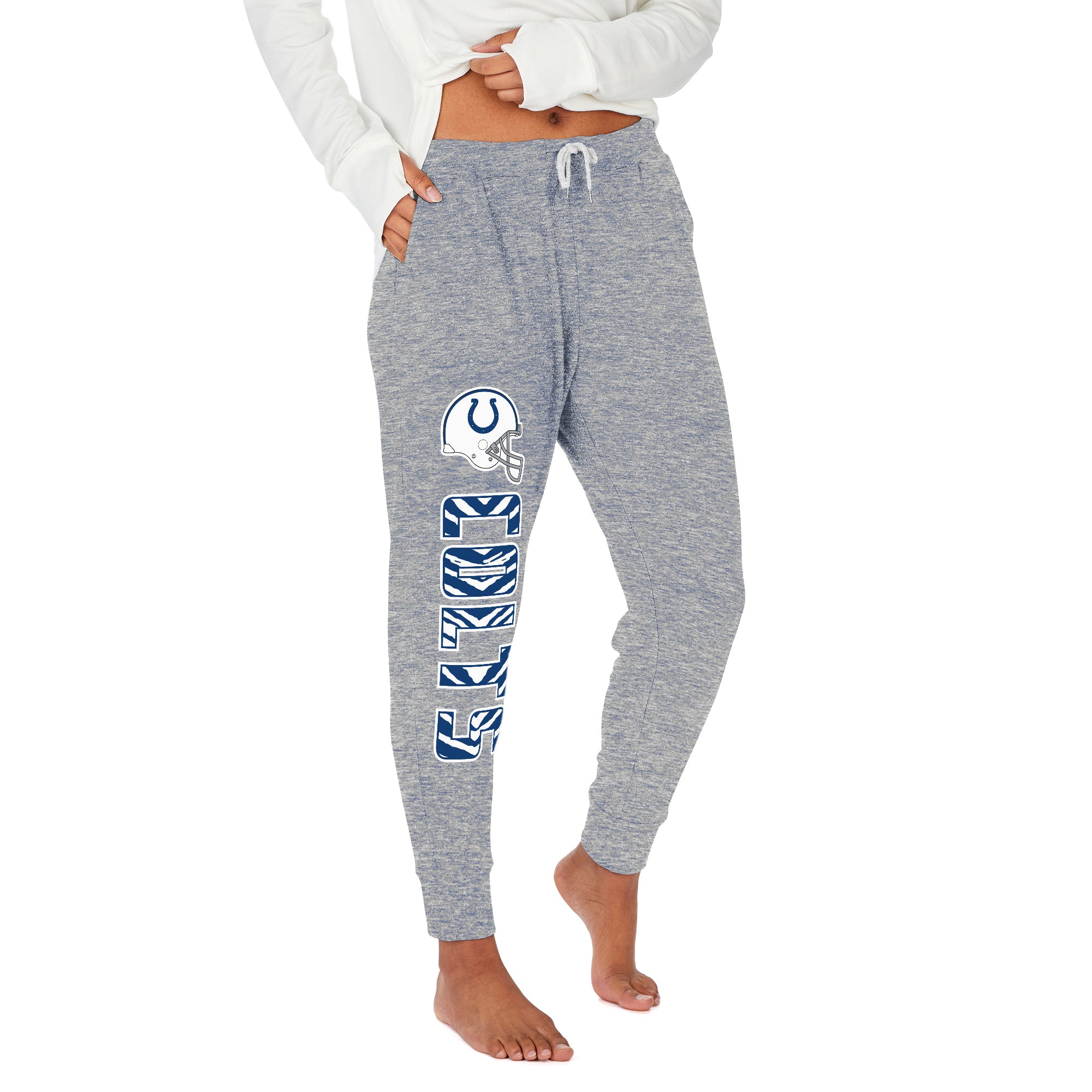 Zubaz NFL Women's Upright Soft Marled Team Color Jogger, Indianapolis Colts