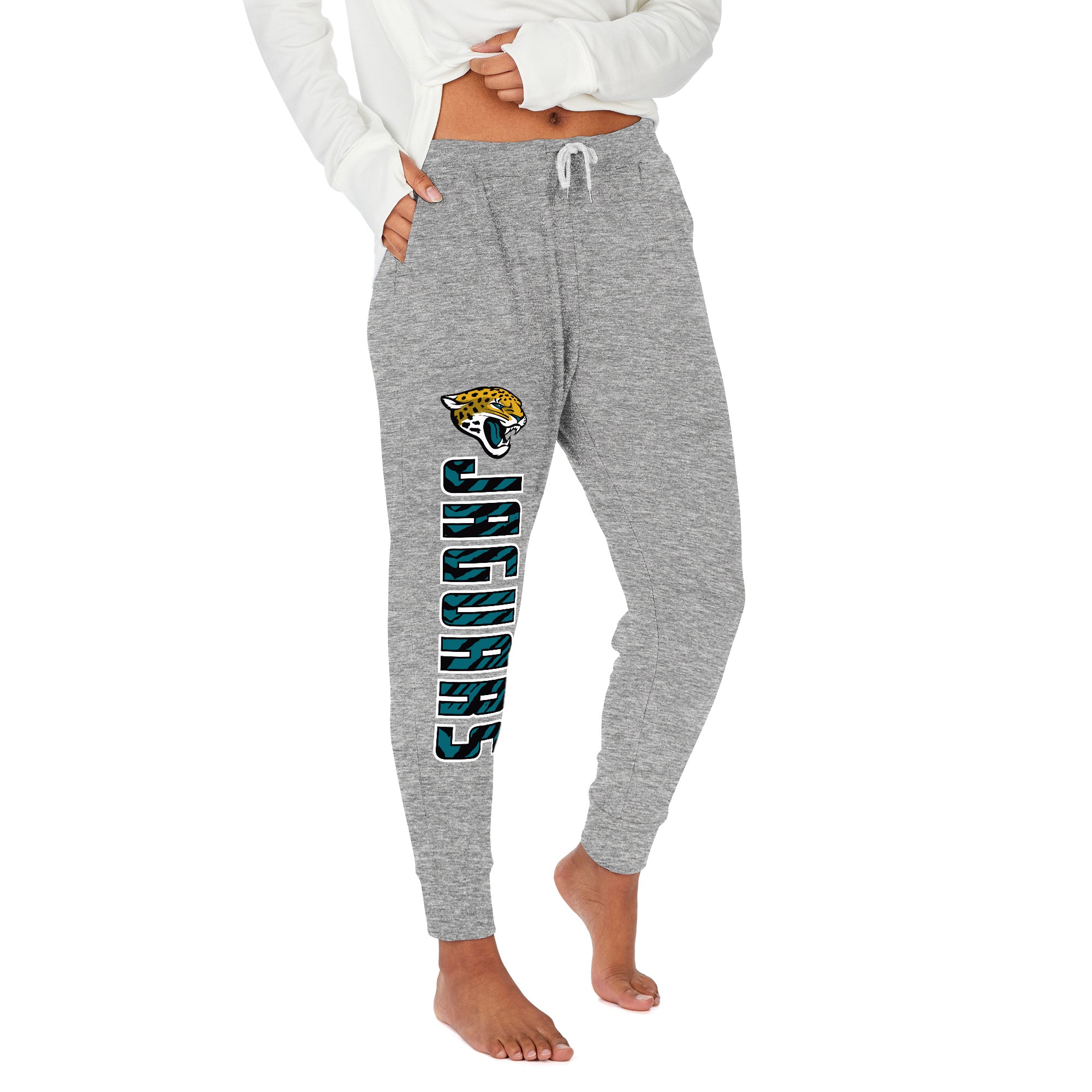 Zubaz NFL Women's Upright Soft Marled Team Color Jogger, Jacksonville Jaguars