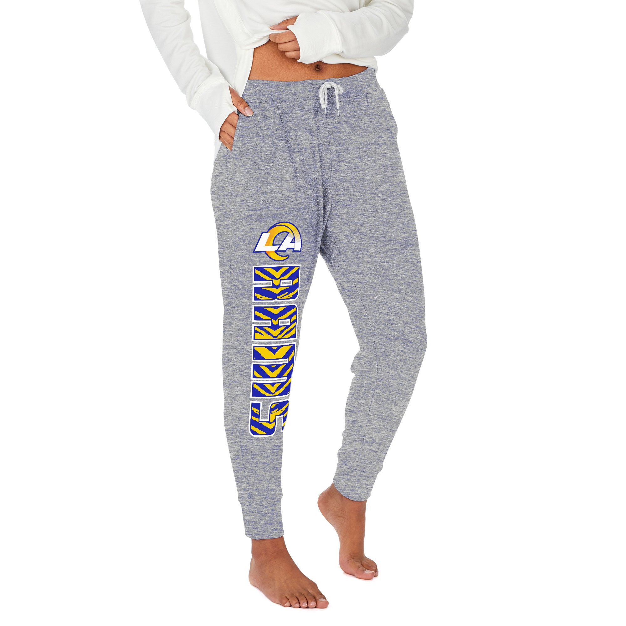 Zubaz NFL Women's Upright Soft Marled Team Color Jogger, Los Angeles Rams