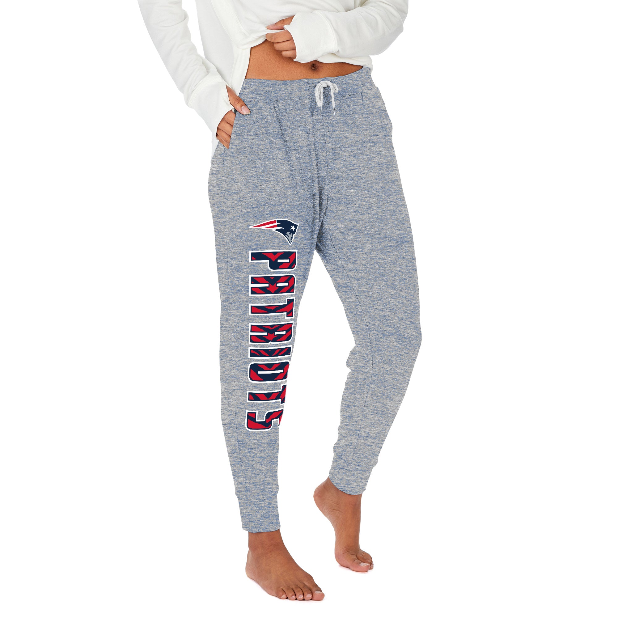 Zubaz NFL Women's Upright Soft Marled Team Color Jogger, New England Patriots