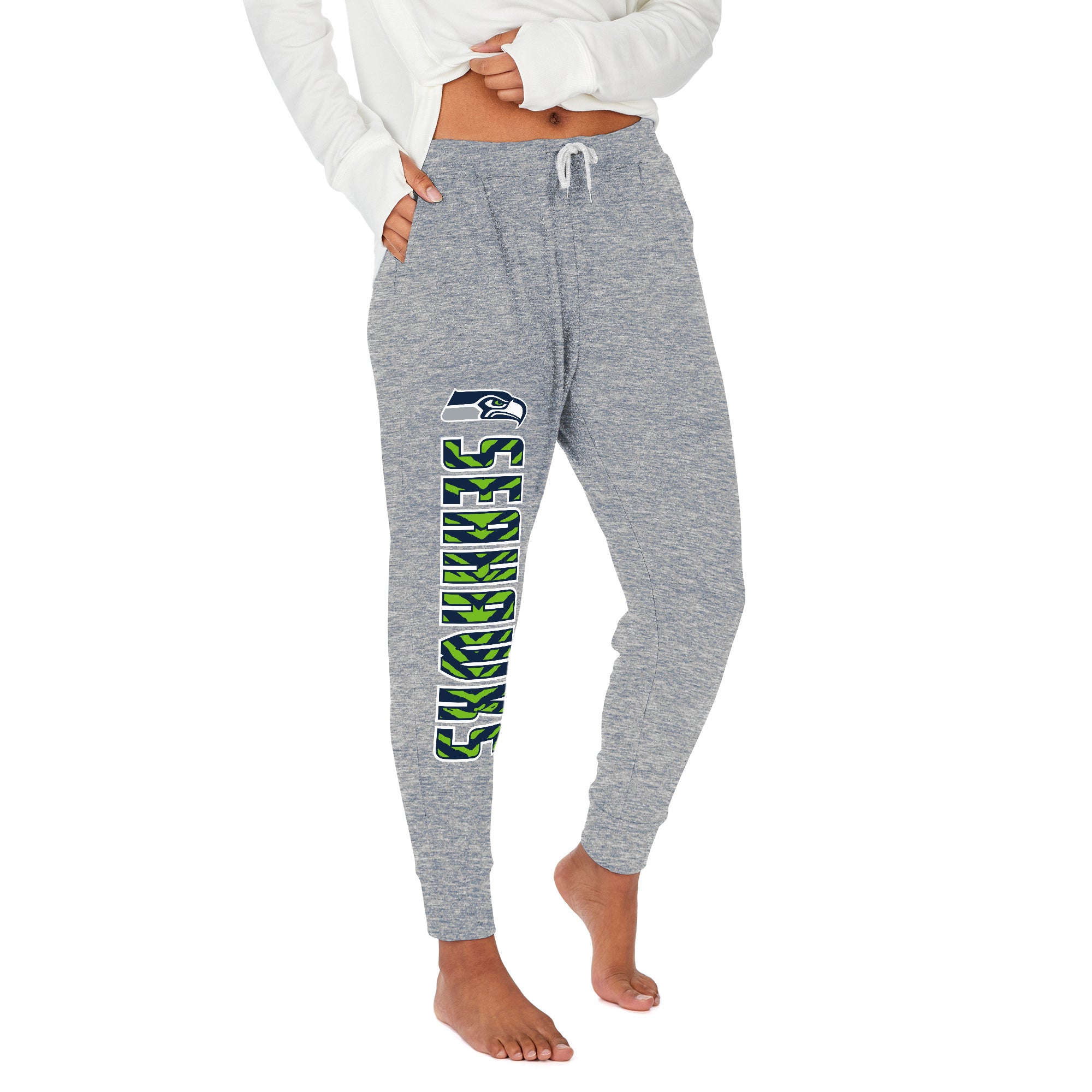 Zubaz NFL Women's Upright Soft Marled Team Color Jogger, Seattle Seahawks