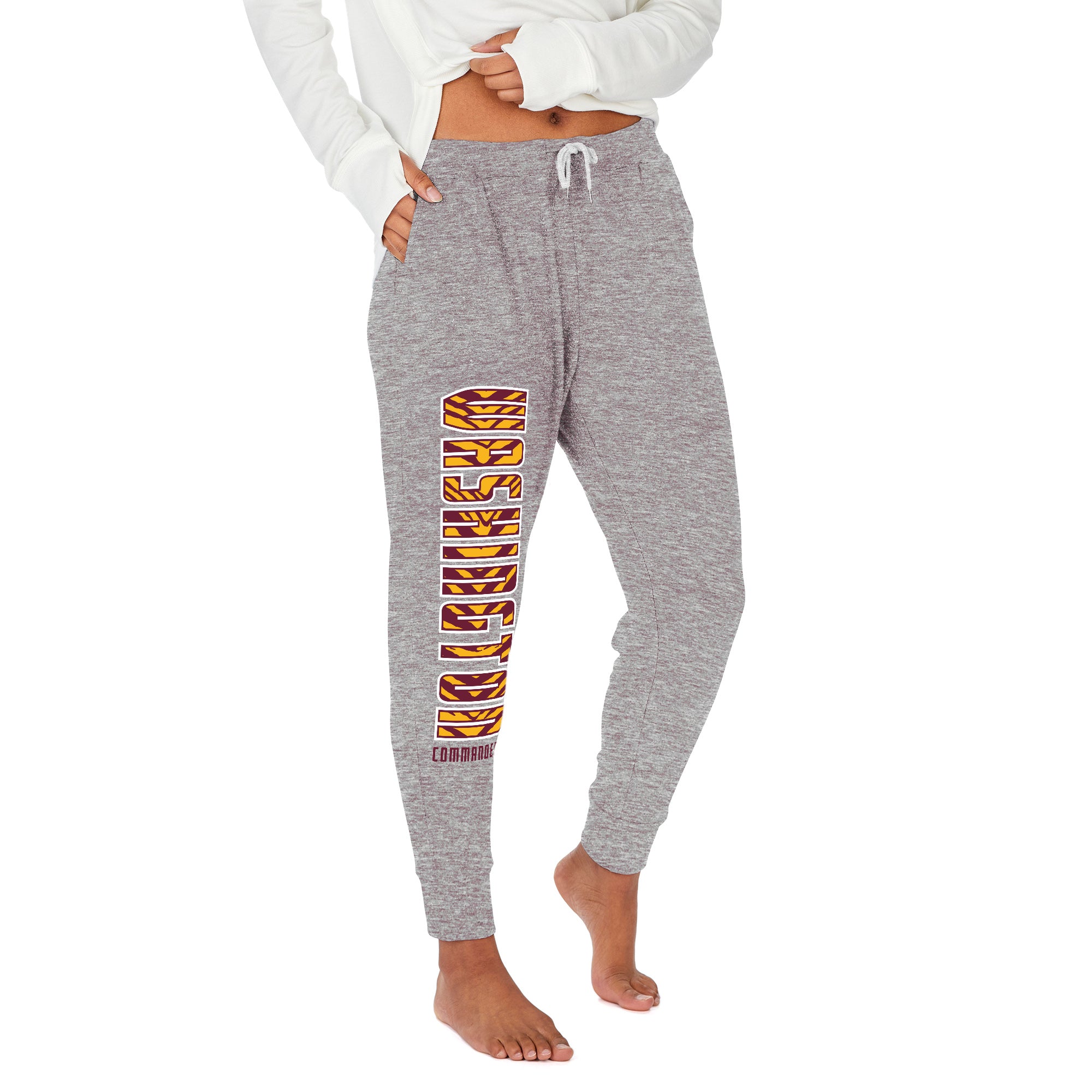 Zubaz NFL Women's Upright Soft Marled Team Color Jogger, Washington Commanders