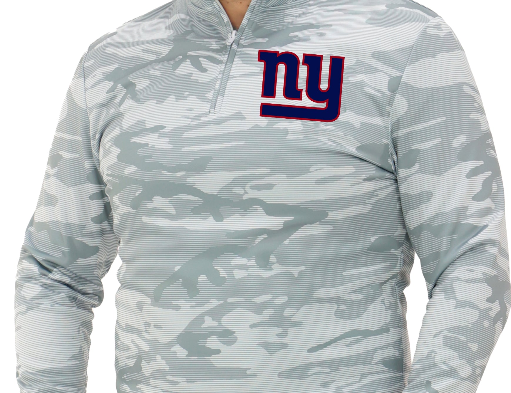 Zubaz NFL   Men's Tonal Camo Line 1/4 Zip, NEW YORK GIANTS