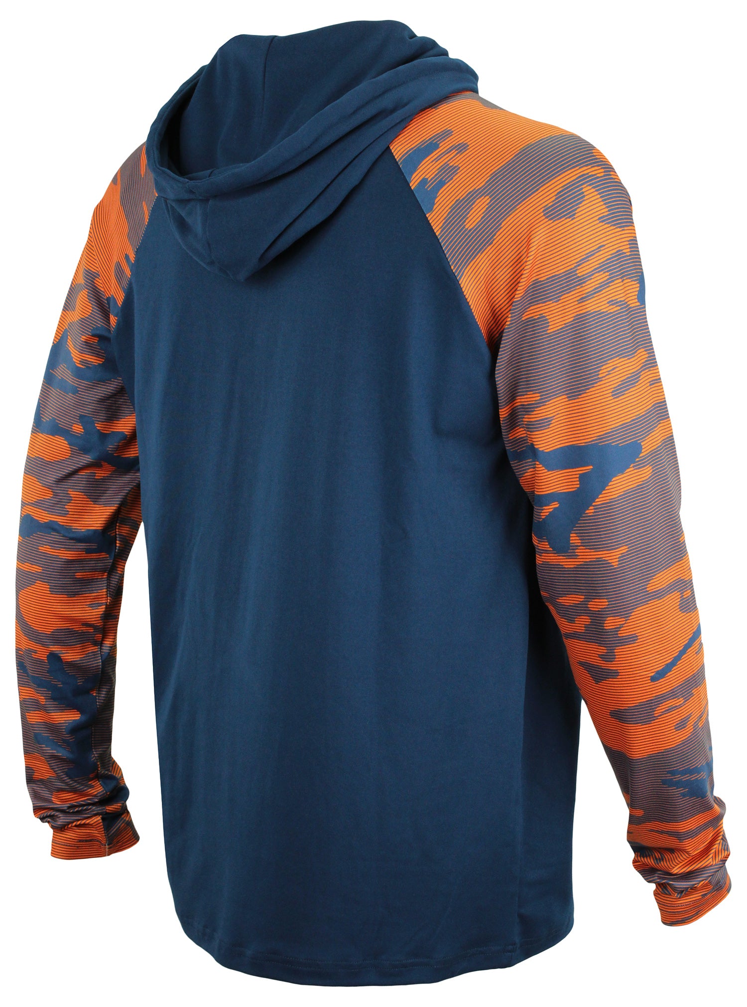 Zubaz NFL   Men's Camo Line Sleeves Lightweight 1/4 Zip Color Block Hoodie, DENVER BRONCOS