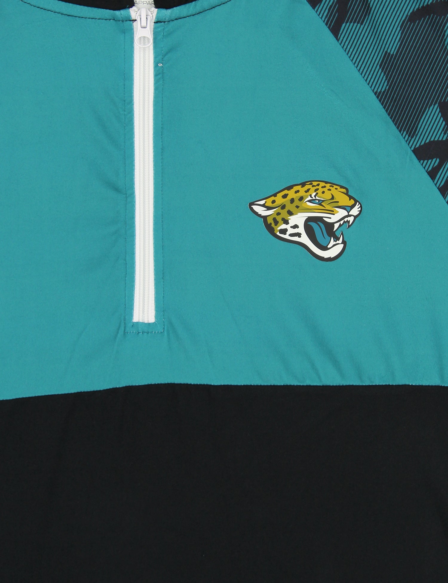 Zubaz NFL   Men's Camo Line Sleeves Lightweight 1/4 Zip Color Block Hoodie, JACKSONVILLE JAGUARS