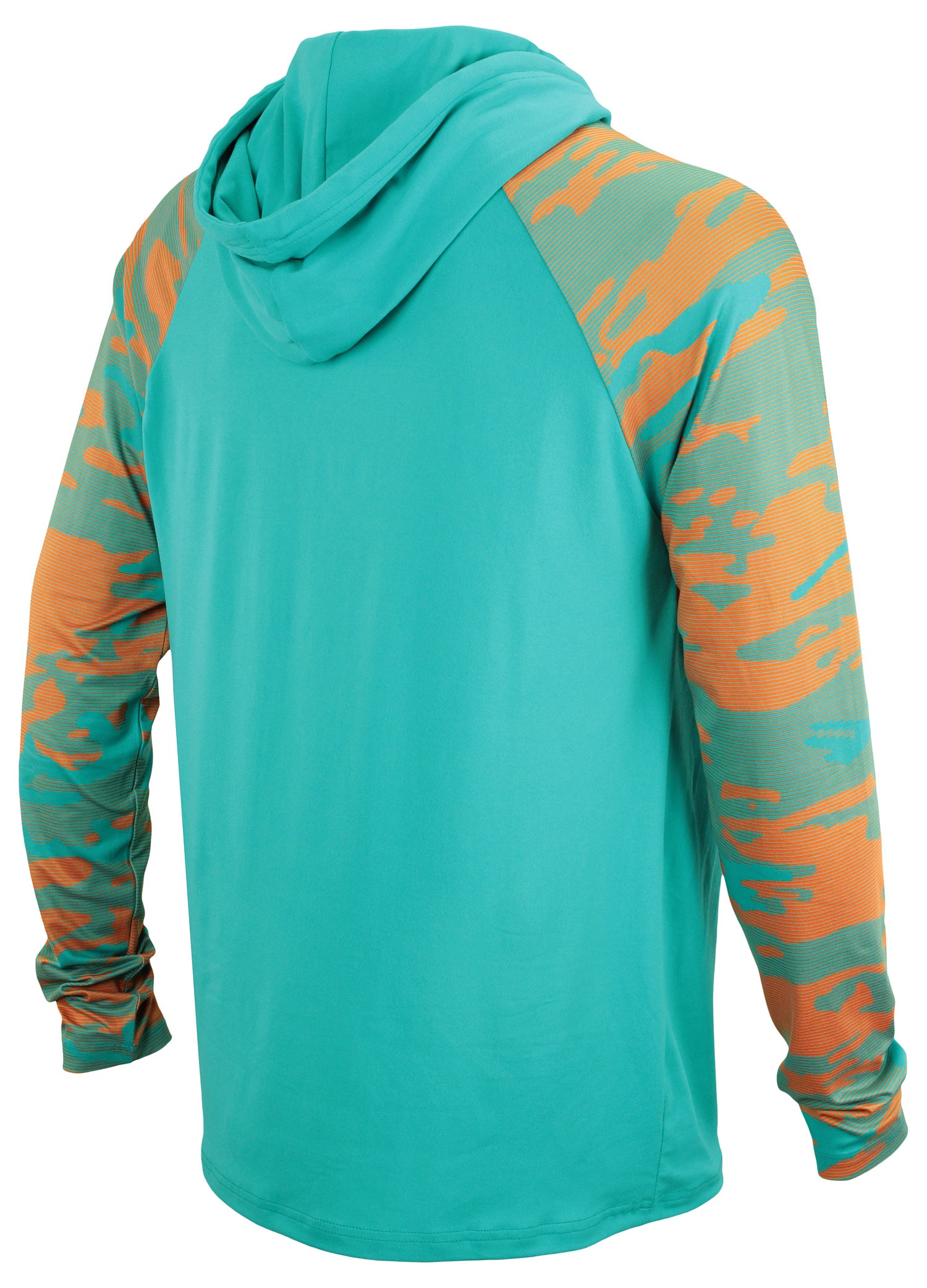 Zubaz NFL   Men's Camo Line Sleeves Lightweight 1/4 Zip Color Block Hoodie, MIAMI DOLPHINS