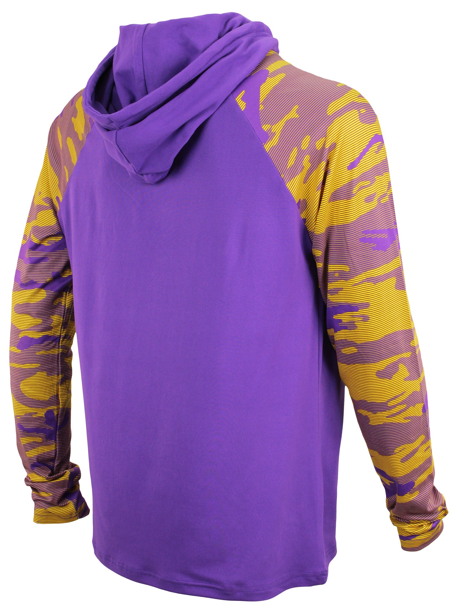 Zubaz NFL   Men's Camo Line Sleeves Lightweight 1/4 Zip Color Block Hoodie, MINNESOTA VIKINGS