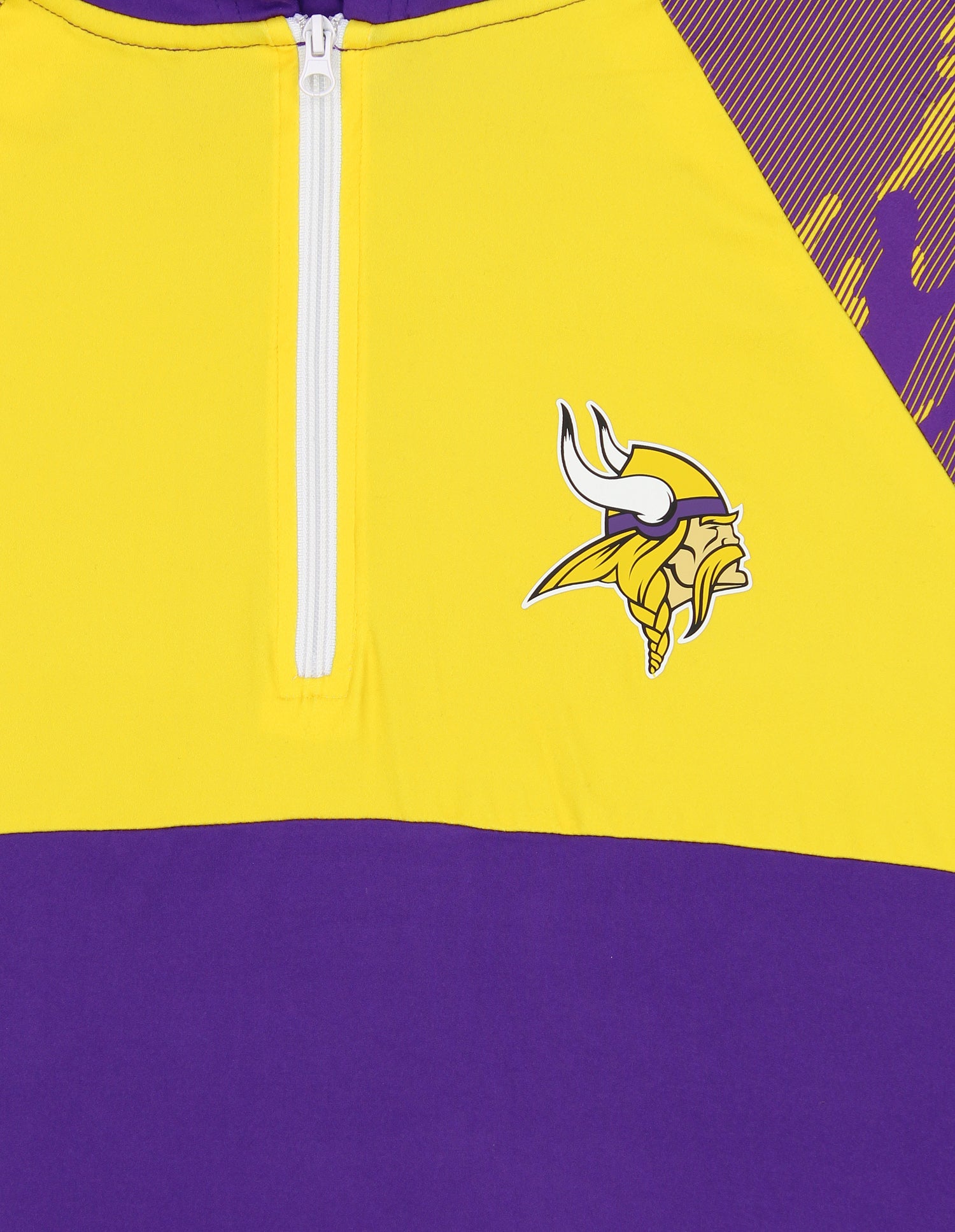 Zubaz NFL   Men's Camo Line Sleeves Lightweight 1/4 Zip Color Block Hoodie, MINNESOTA VIKINGS
