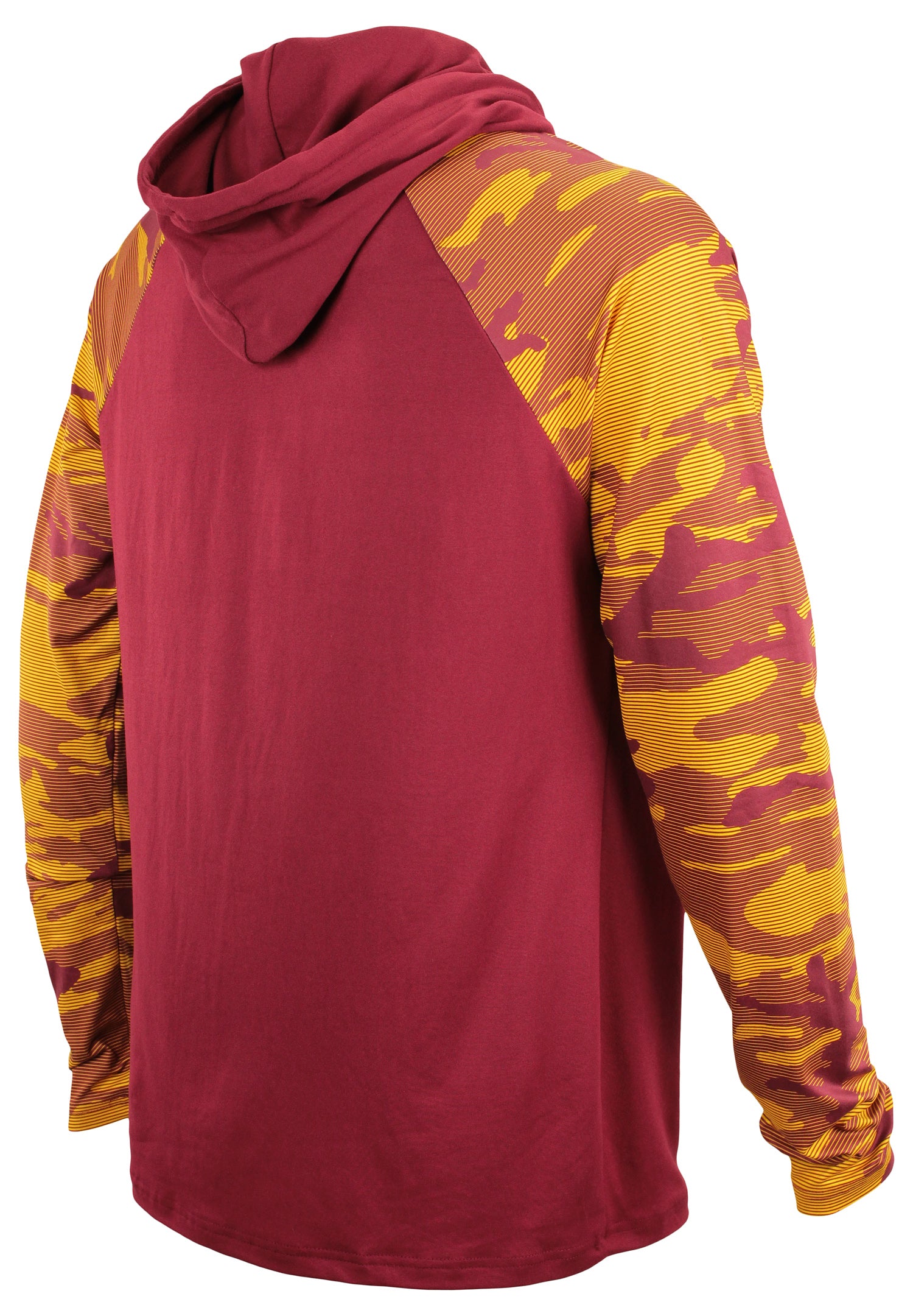 Zubaz NFL   Men's Camo Line Sleeves Lightweight 1/4 Zip Color Block Hoodie, WASHINGTON COMMANDERS