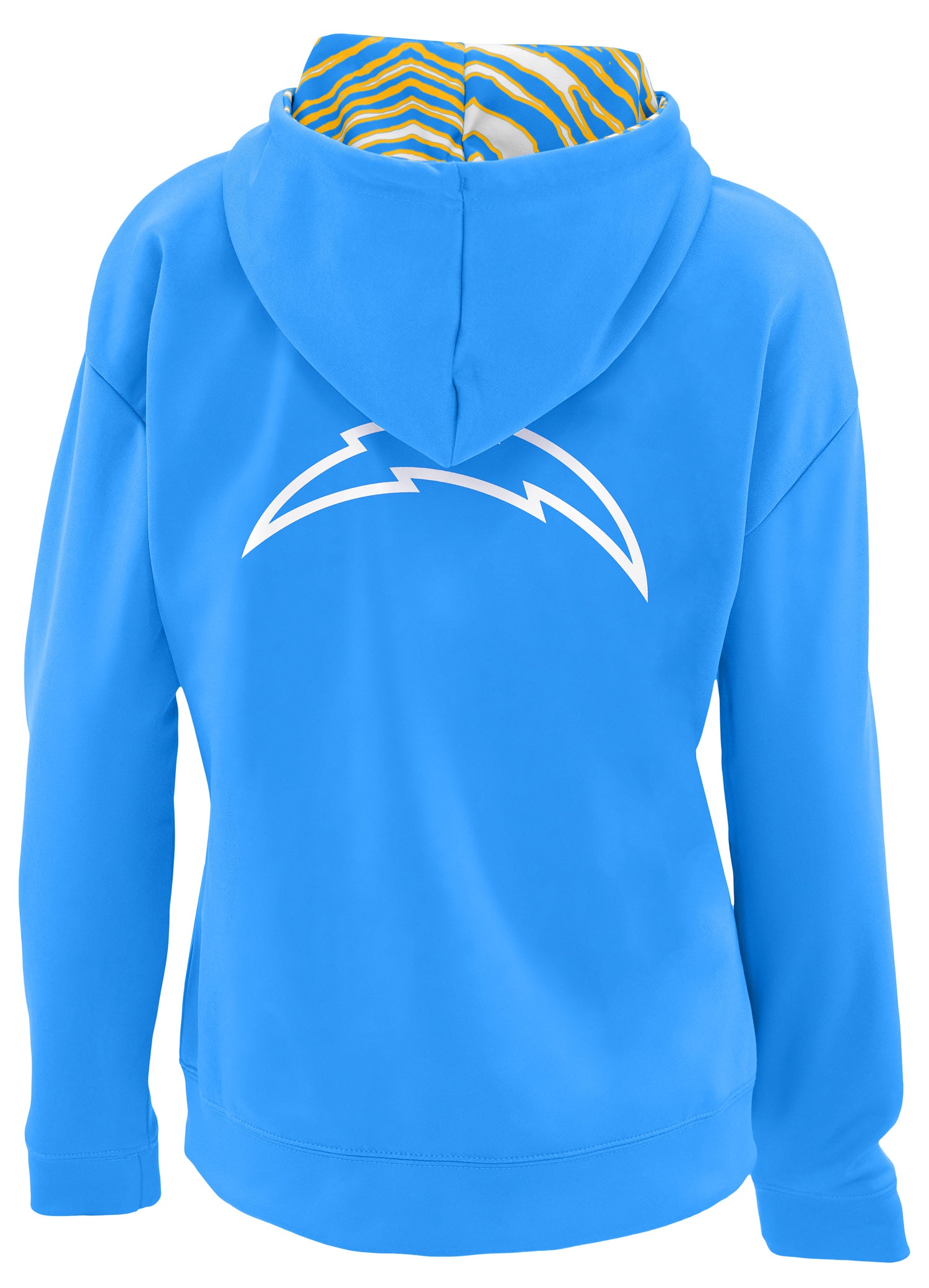 Zubaz NFL   Women's 3 Color Zebra Liner Full Zip Hoodie, LOS ANGELES CHARGERS