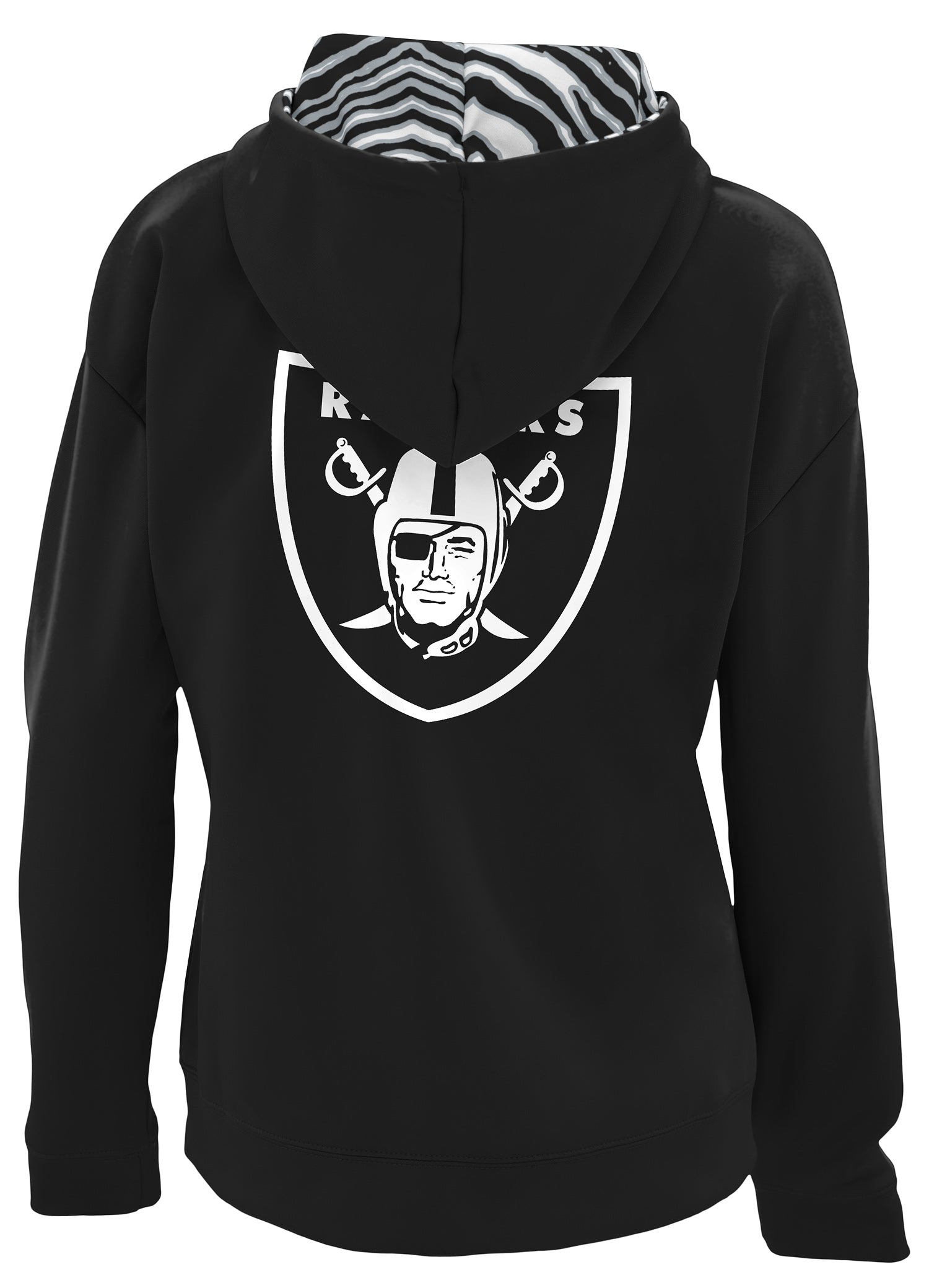 Zubaz NFL   Women's 3 Color Zebra Liner Full Zip Hoodie, LAS VEGAS RAIDERS