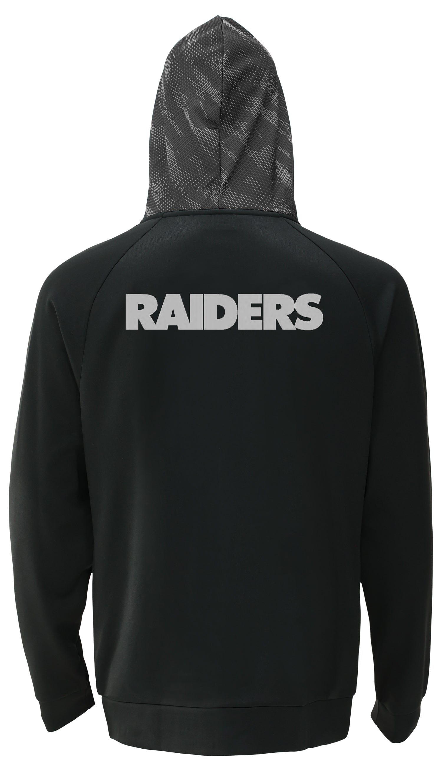 Zubaz NFL   Men's Raglan Viper Hood Liner Full Zip Hoodie, LAS VEGAS RAIDERS