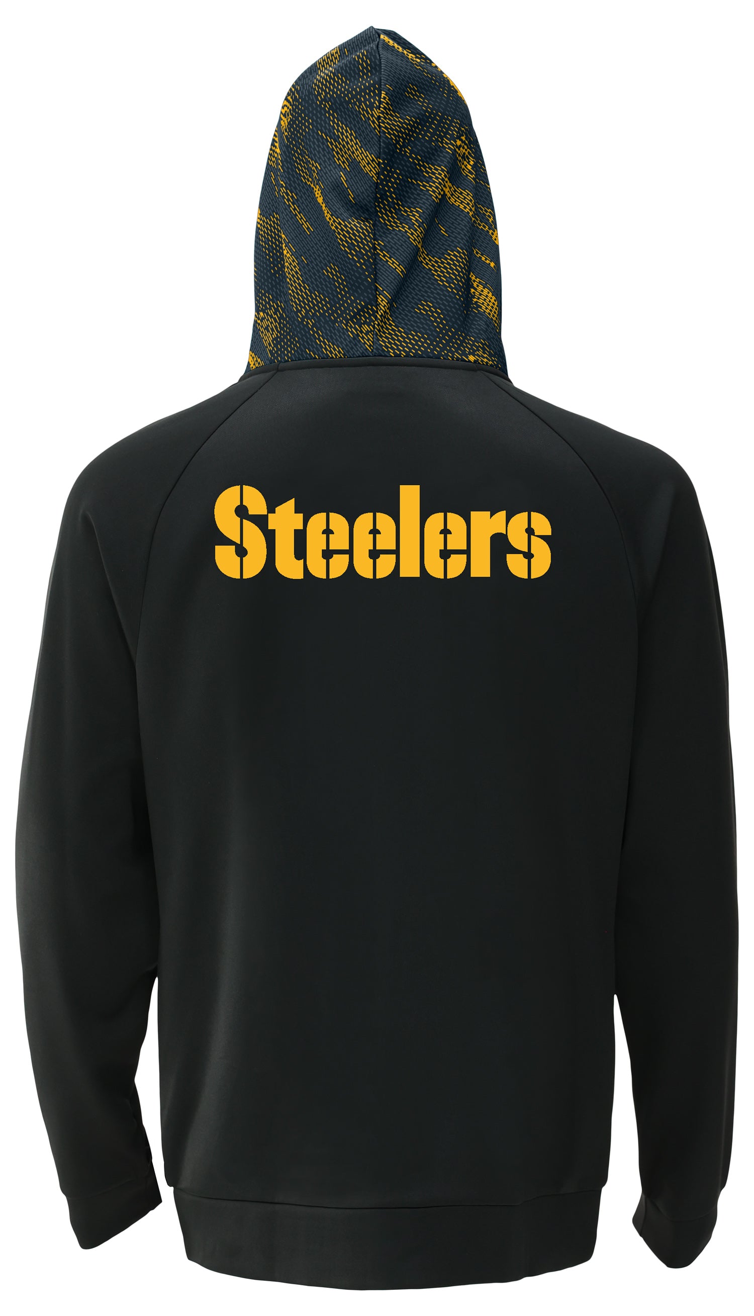 Zubaz NFL   Men's Raglan Viper Hood Liner Full Zip Hoodie, PITTSBURGH STEELERS