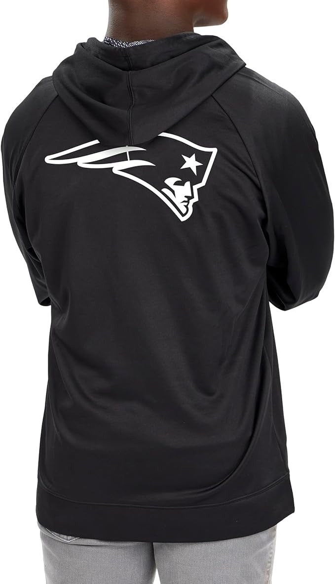 Zubaz NFL   Men's Established Viper Hood Liner Full Zip Raglan Hoodie, NEW ENGLAND PATRIOTS