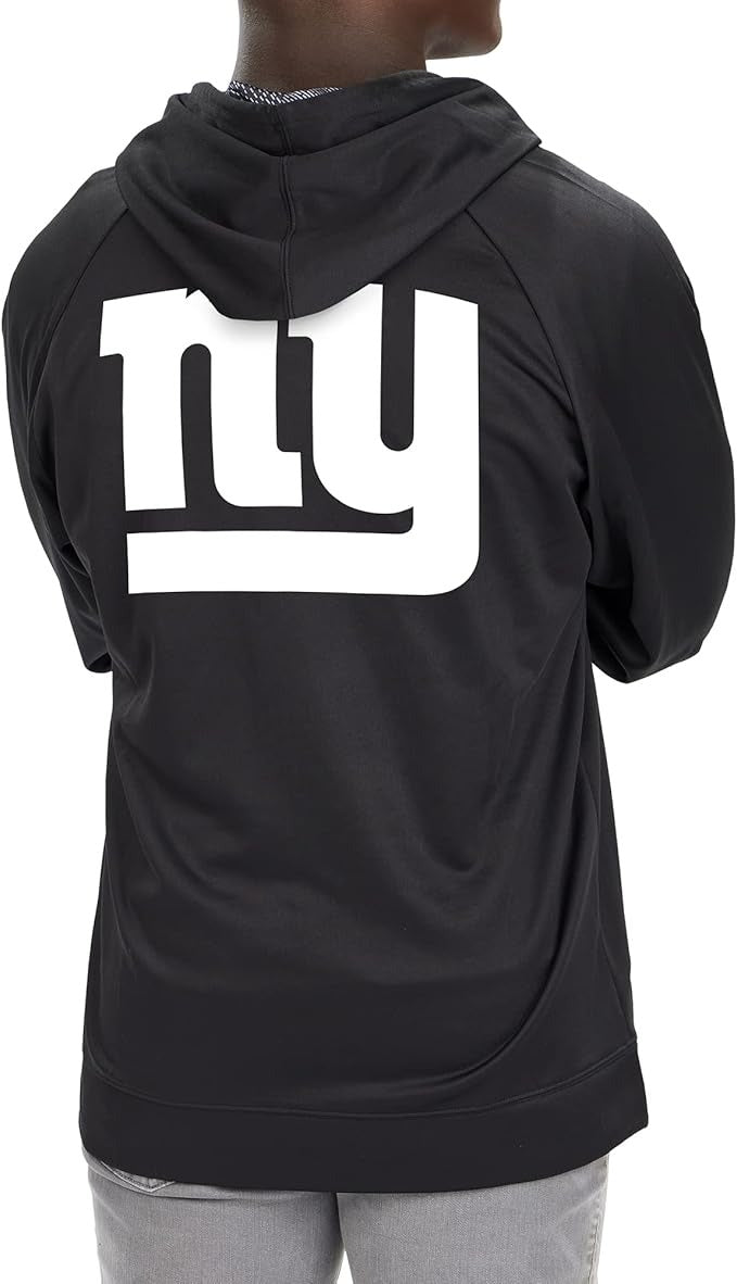 Zubaz NFL   Men's Established Viper Hood Liner Full Zip Raglan Hoodie, NEW YORK GIANTS