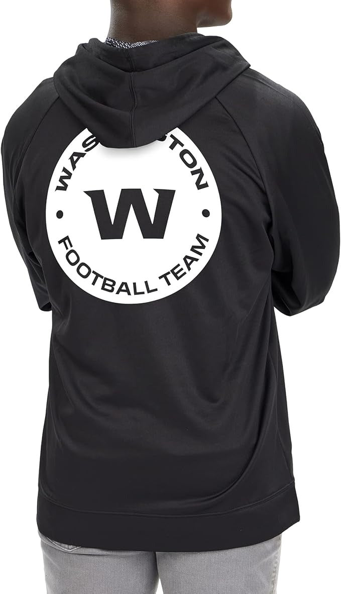 Zubaz NFL   Men's Established Viper Hood Liner Full Zip Raglan Hoodie, WASHINGTON COMMANDERS