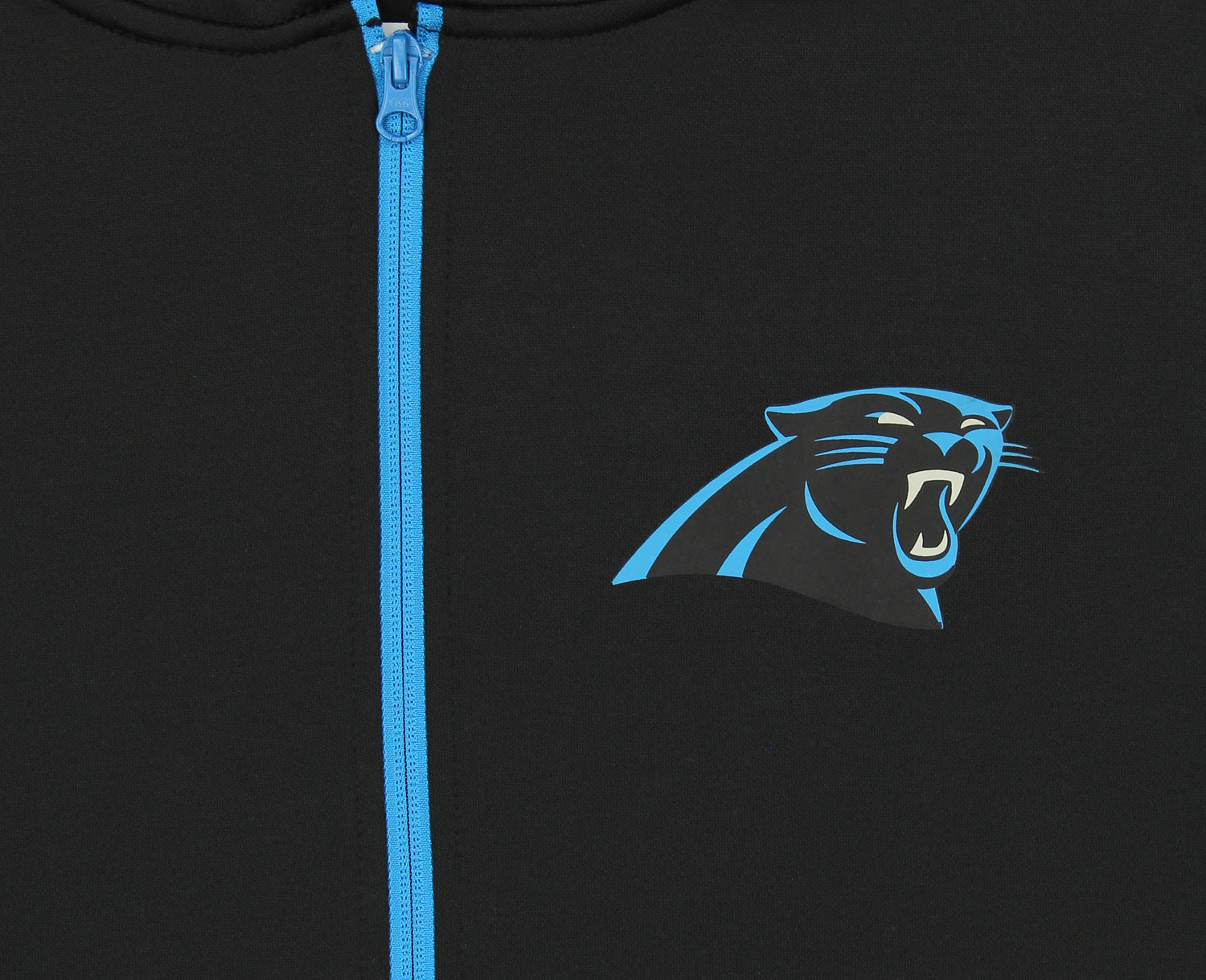 Zubaz NFL   Men's Logo 2 Color Zebra Bands and Hood Liner Full Zip Hoodie, CAROLINA PANTHERS
