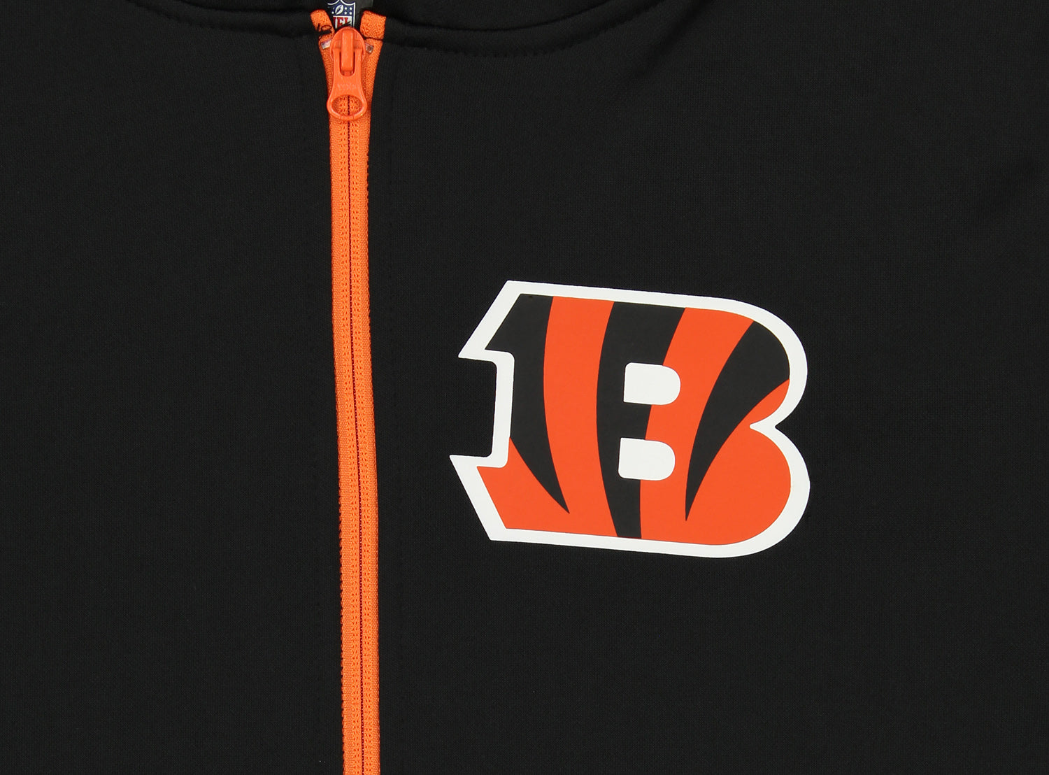 Zubaz NFL   Men's Logo 2 Color Zebra Bands and Hood Liner Full Zip Hoodie, CINCINNATI BENGALS