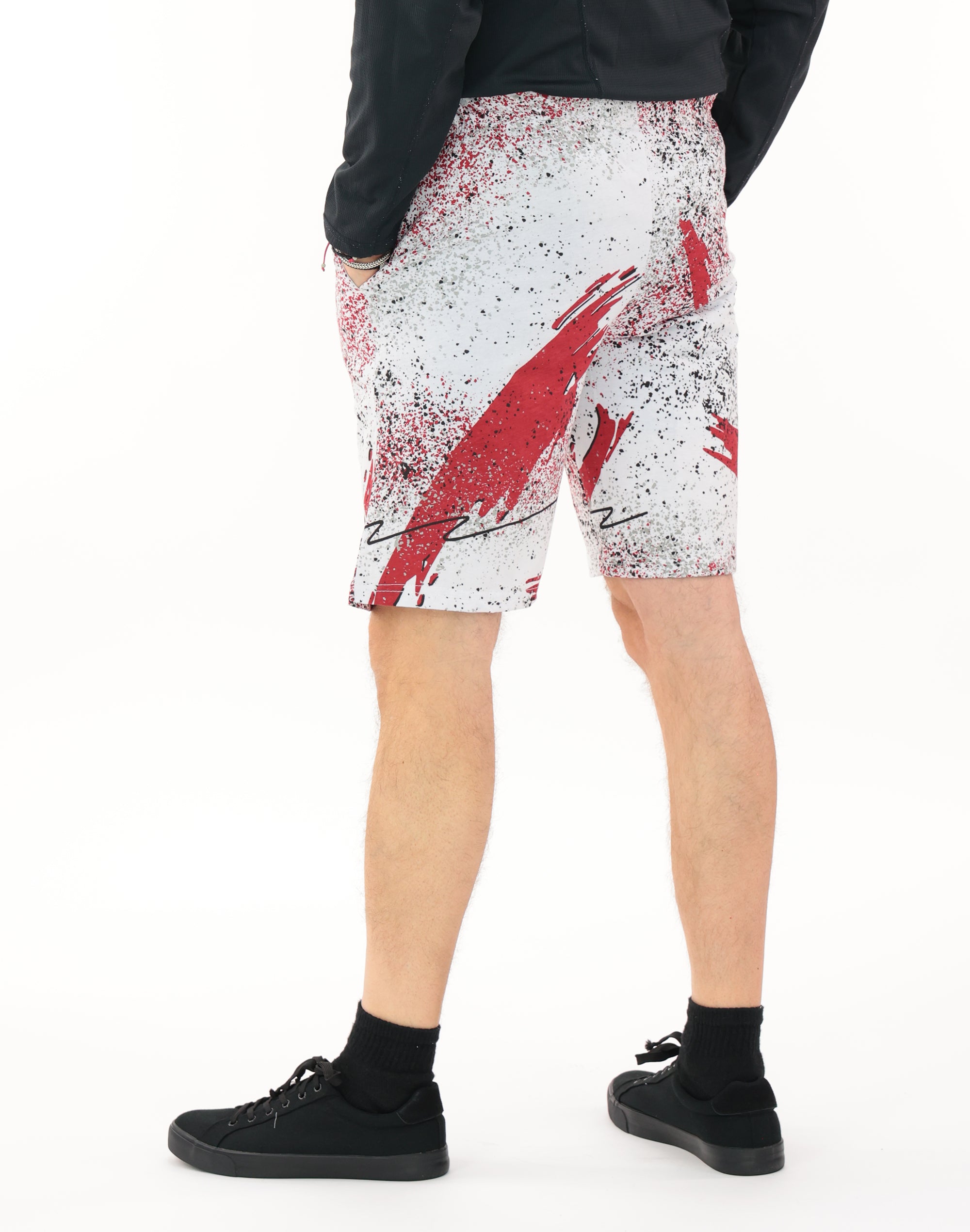 Zubaz NFL Adult Unisex Z88 Embroidered Confetti 3 Team Color Shorts, Arizona Cardinals
